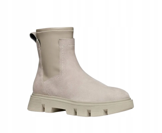 Geox Béžové Dámské Kotníkové Boty Ze Semiše Na Kotníku S Podrážkou 42 T6H