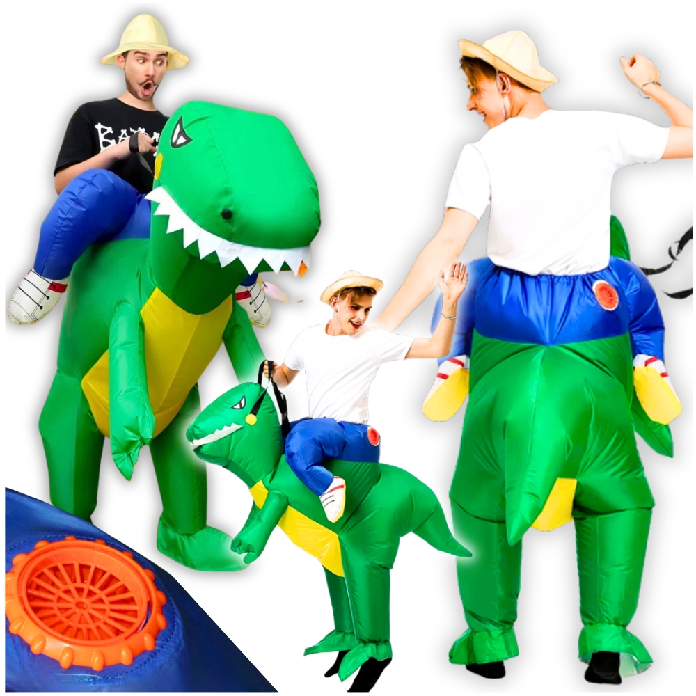 Kostým dinosaura převlek Halloween samonafukovací nafukovací kostým t-rex