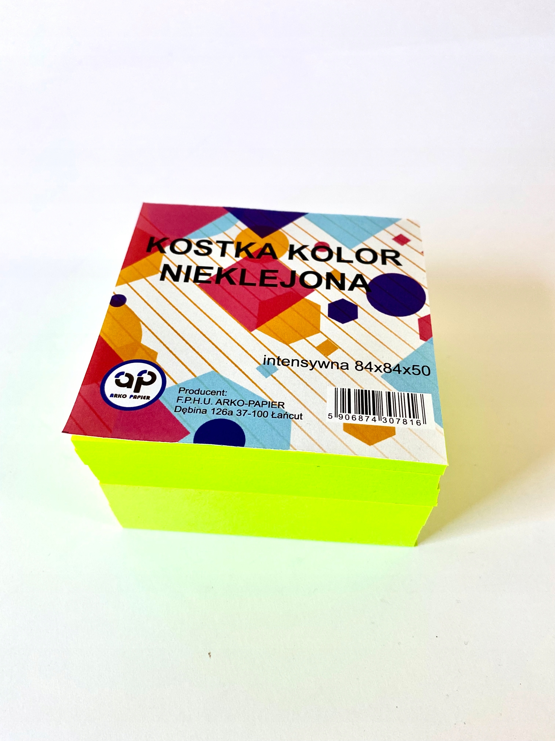 

Kostka Nieklejona Jednokolorowa Limonkowy 84X84X50