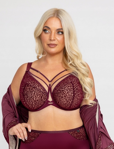 Krisline Podprsenka Merlot Soft Full Cup Červené Víno Vločkovaná 80E