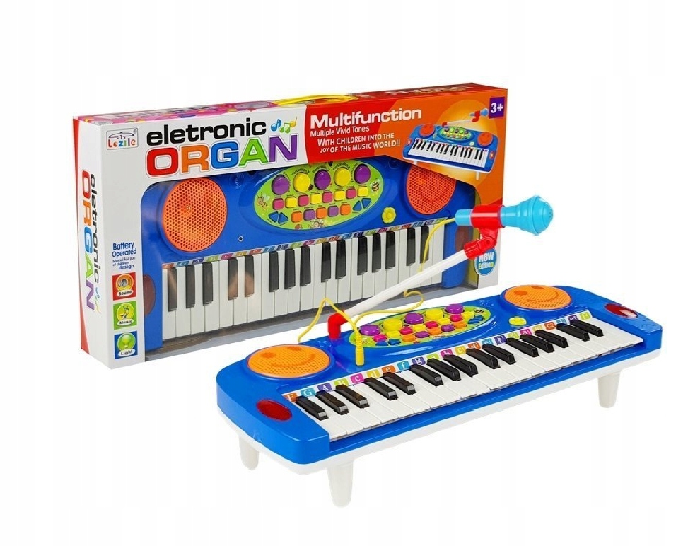 PIANINKO ORGANY RÓŻOWE MIKROFON BĘBENEK NAGRYWANIE