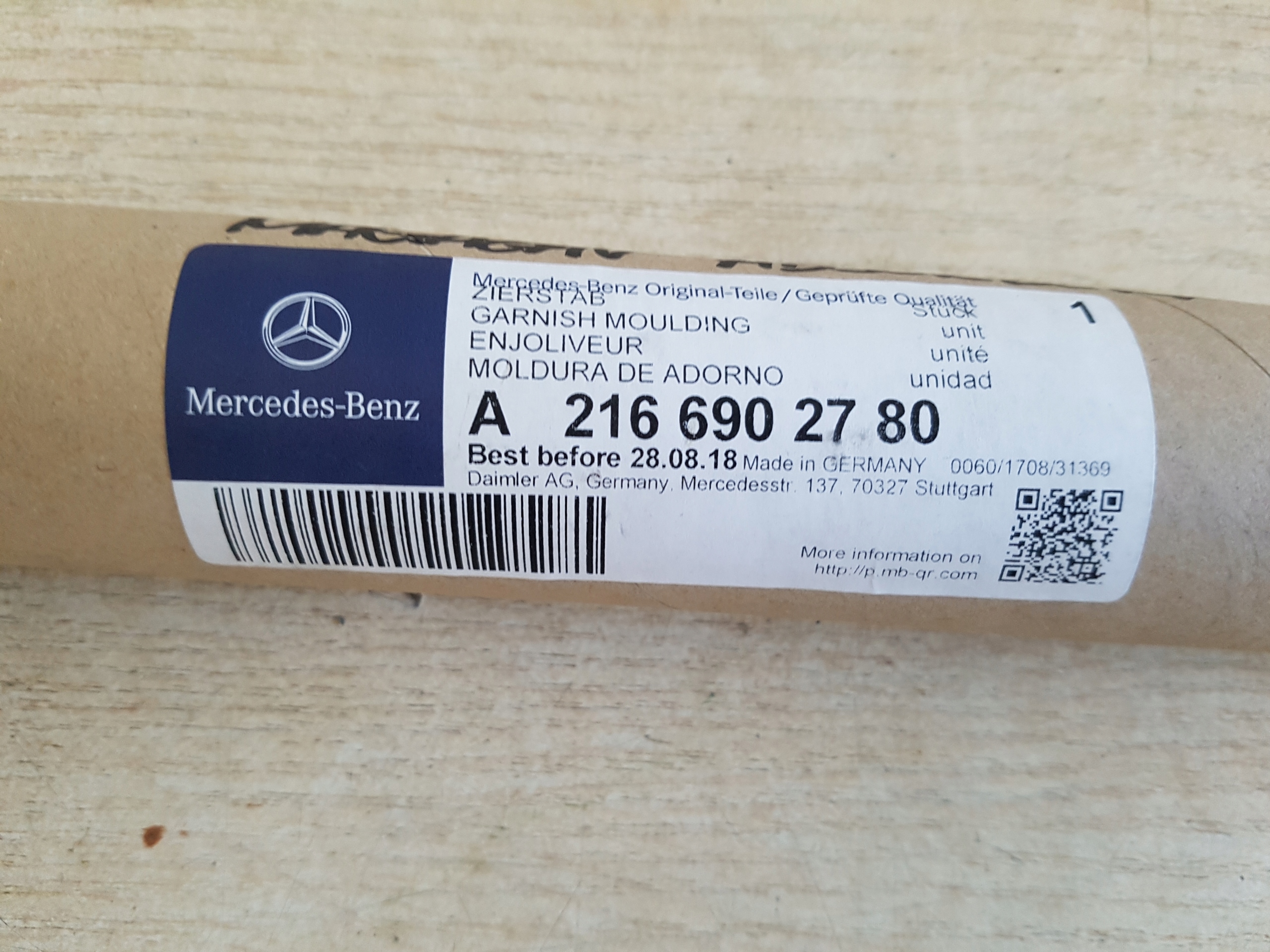 MERCEDES CL W216 listwa chrom na drzwi lewe A2166902780 Typ samochodu Samochody osobowe