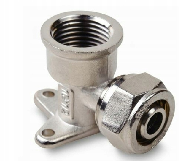 PEX KOLANO 16x1/2 gw SKRĘCANE Z UCHWYTEM MOCOWANE