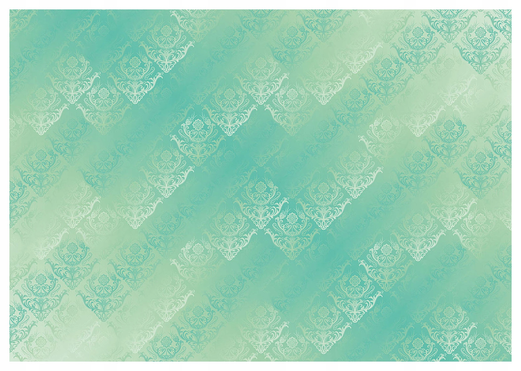 Vliesová fototapeta Damask Akvarel Mátová Elegance Vzor 312x219 lepidlo