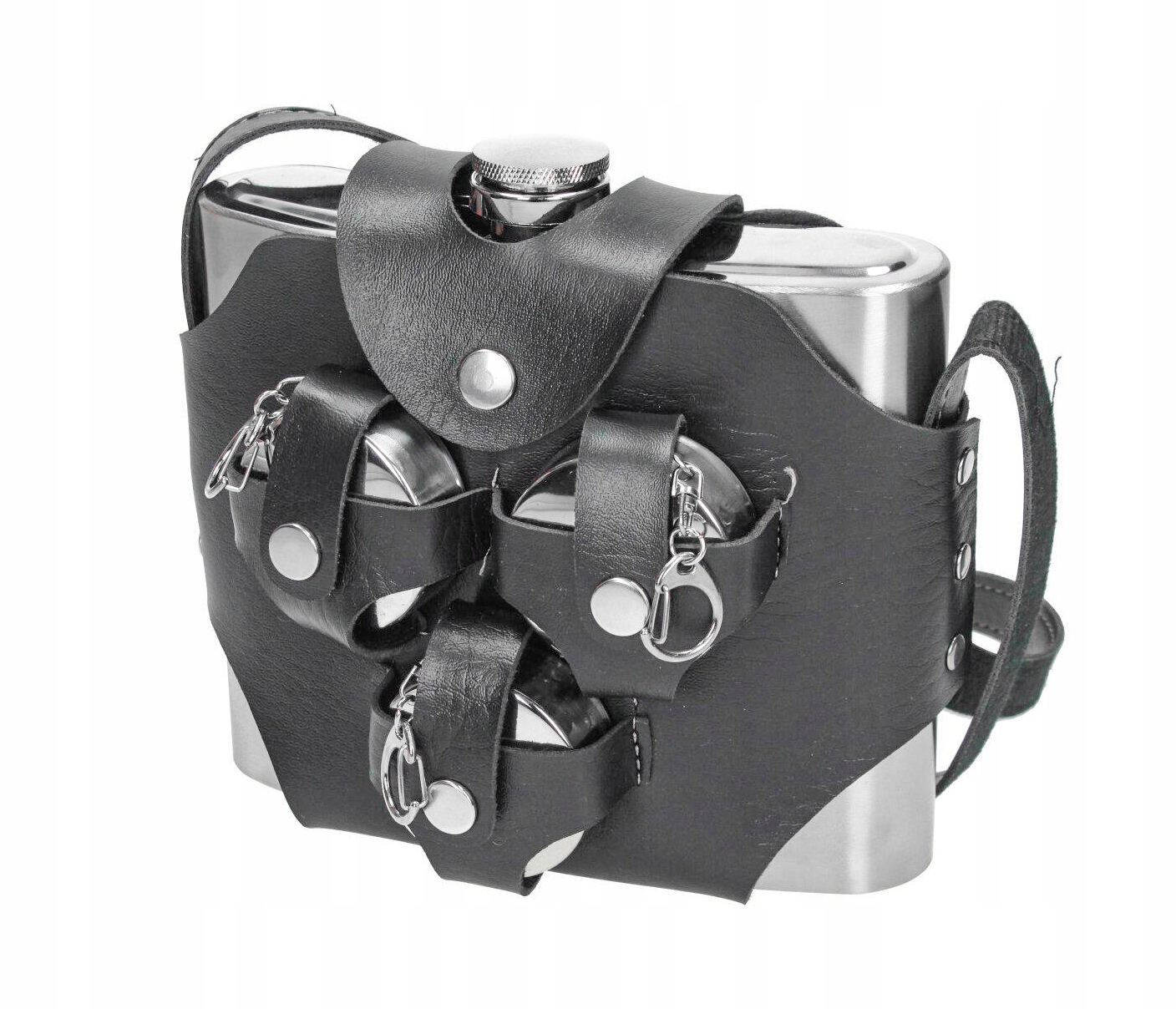 Velká Placatka 3 Skleničky Skládací Sklenička Sada Pouzdro Na Rameno Dárek