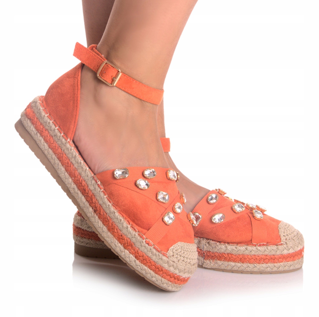 SANDAŁY ESPADRYLE baleriny platforma _39 / 24cm