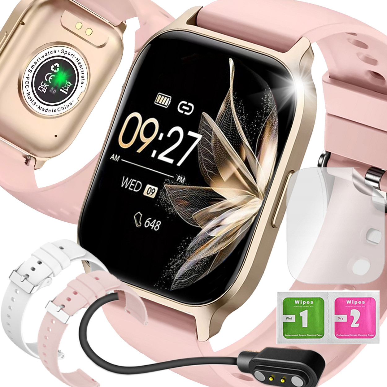 Chytré Hodinky Hodinky Polské Menu Hovory Sport Smart Watch Dámské 2 Řemínky