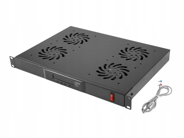 LCD horizontální ventilační panel 1U s termostatem pro skříně, 19 palců, 4,