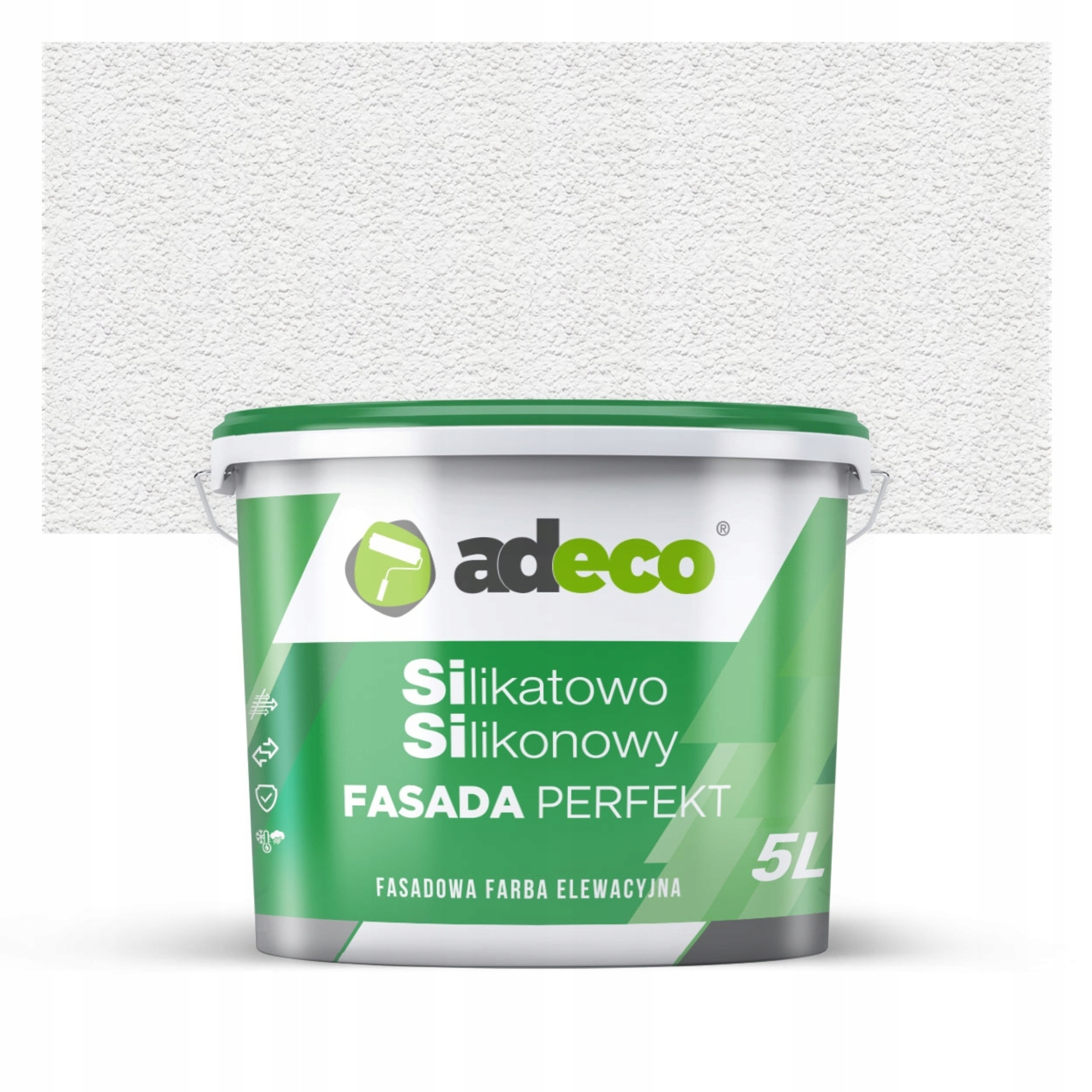 Farba fasadowa silikatowo silikonowa kolor RAL9016 biały beskidzki 5l
