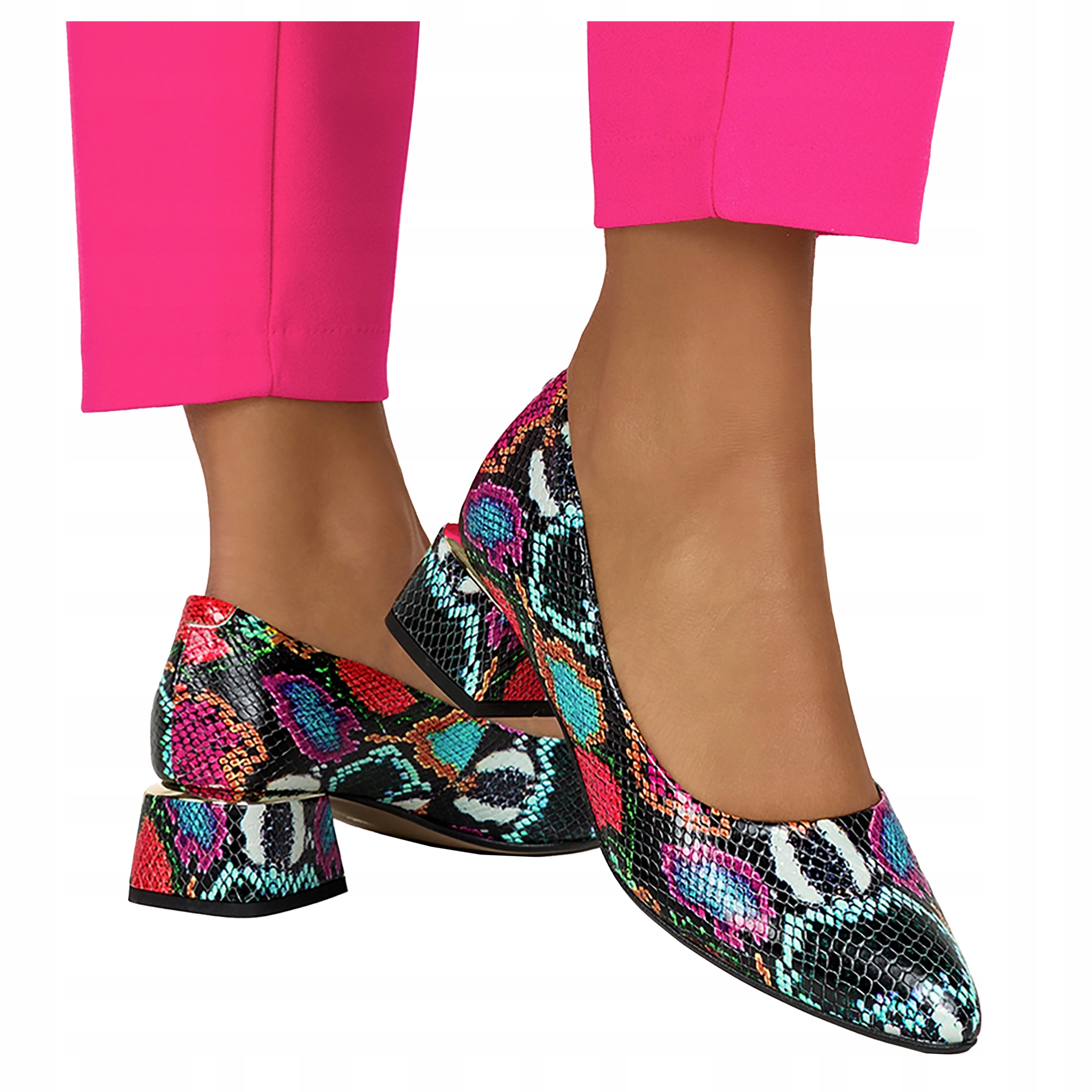 Čepice Kožené Dámské Produkt Polský Vícebarevný Hadí vzor vel 37