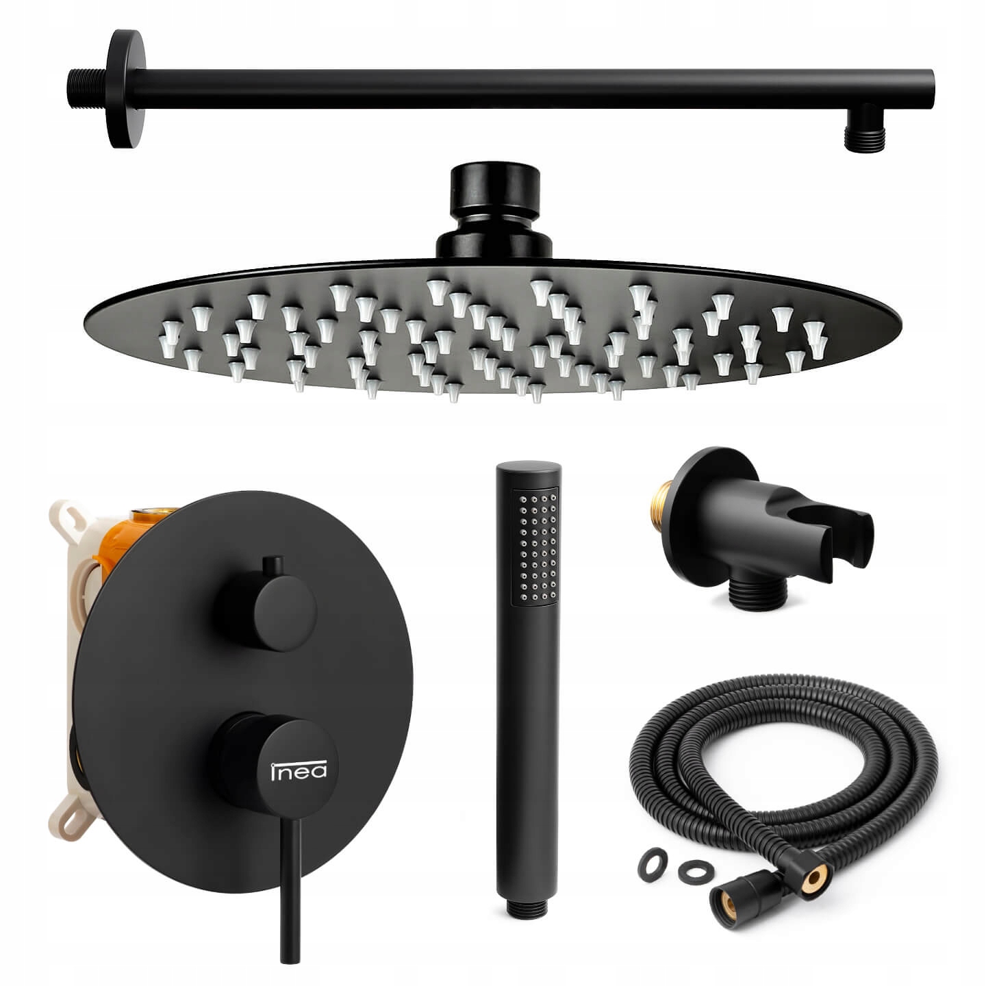 Podomietková Sprchová Súprava Čierna Matná Sprchová Súprava S Dažďovou Sprchou