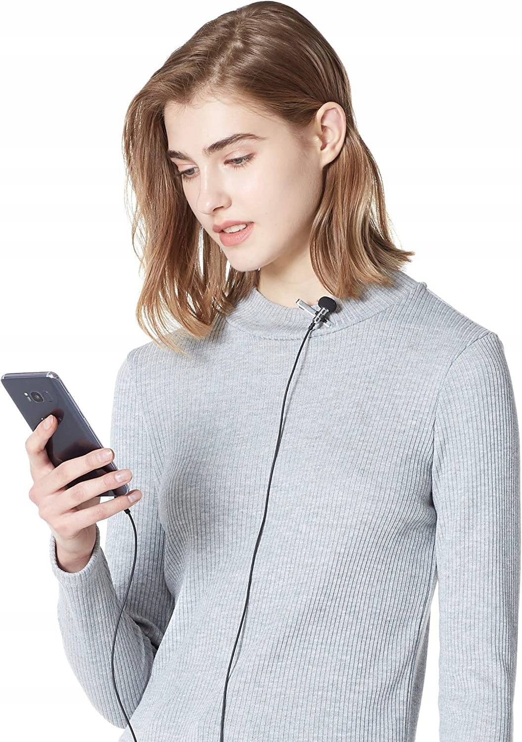 AMAZON MIKROFON KRAWATOWY Z KLIPSEM mini jack 3,5 Model silver