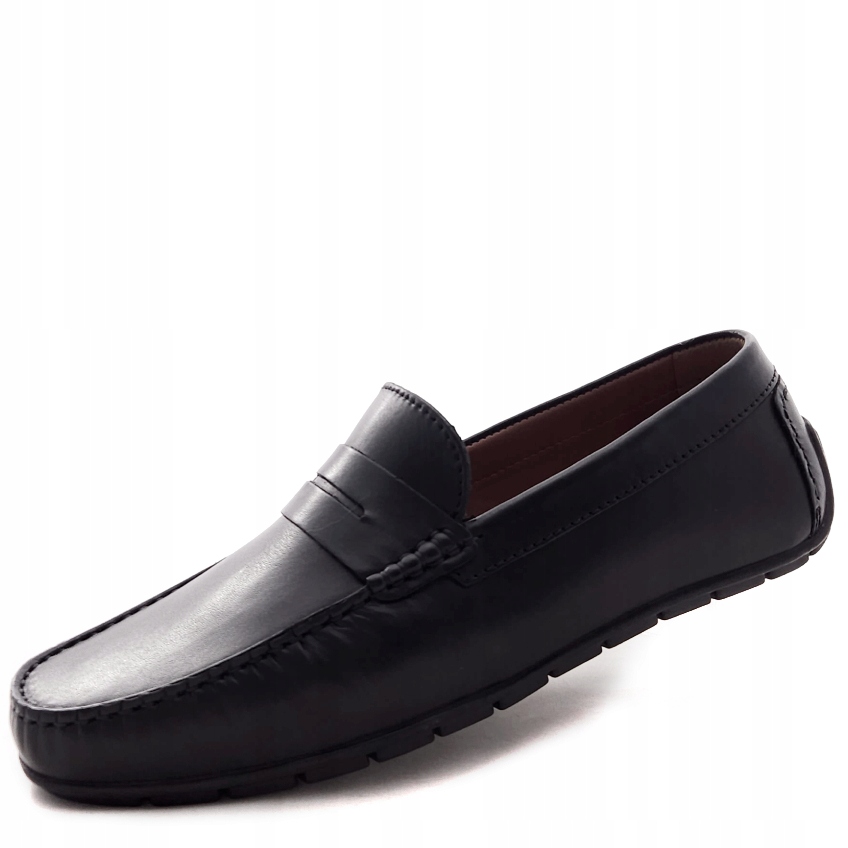 Mokasíny pánské kožené polobotky Černé Parrotto FLD-02