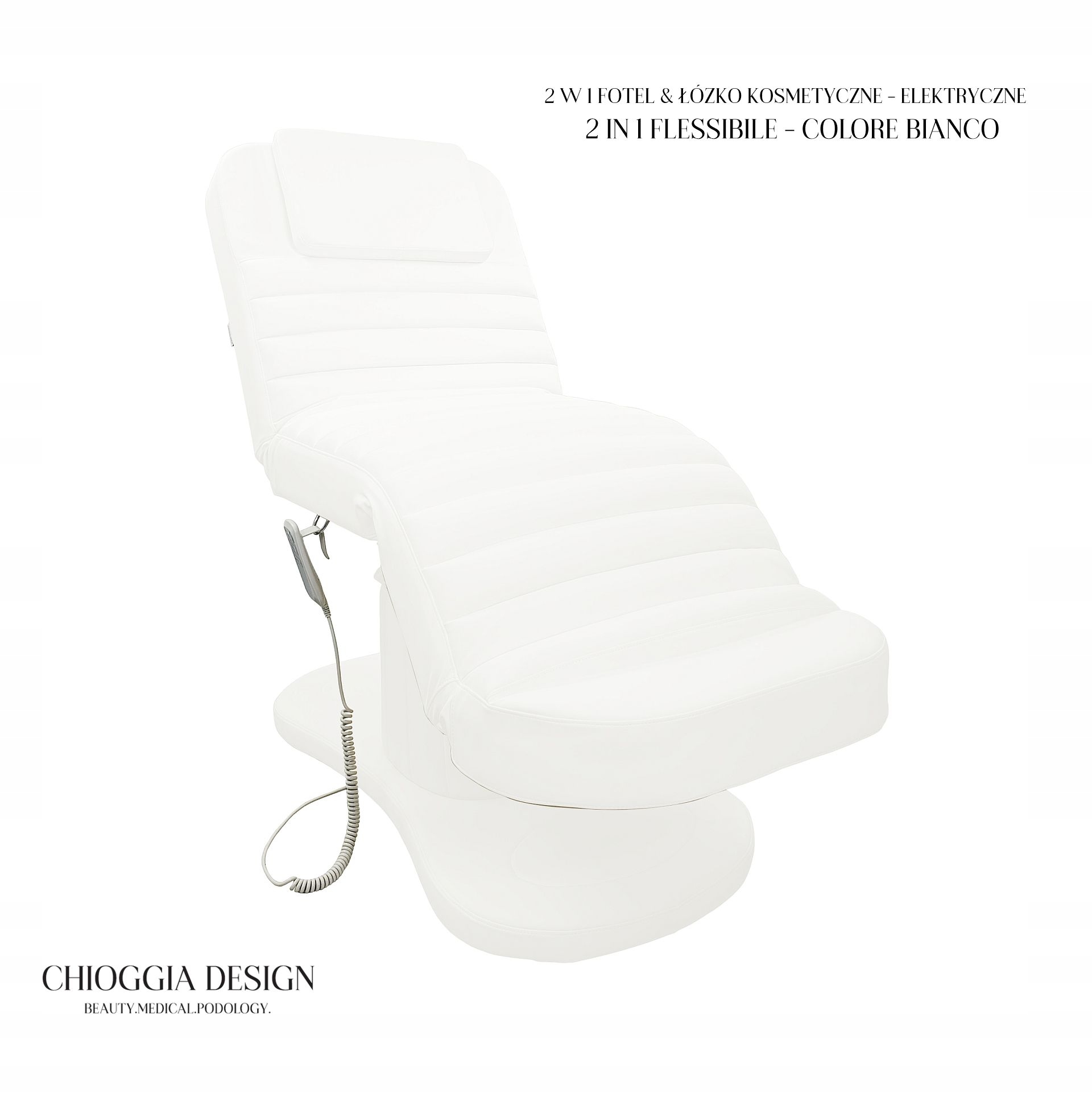 Chioggia Design Elektrické kosmetické křeslo 2v1 Flessibile Bianco