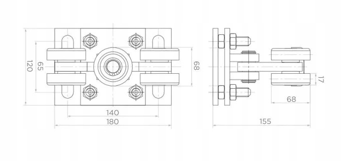 WÓZKI ROLKI DO BRAMY PRZESUWNEJ 80x80 ZESTAW 5-ROLEK WÓZEK ROLKA DO BRAM Kod producenta WOZKI.ROLKI.DO.BRAMY.PRZESUWNEJ.80.80.5