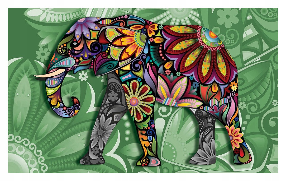 Fototapeta Slon mandala geometrie květiny etno abstrakce 208x146 lepidlo