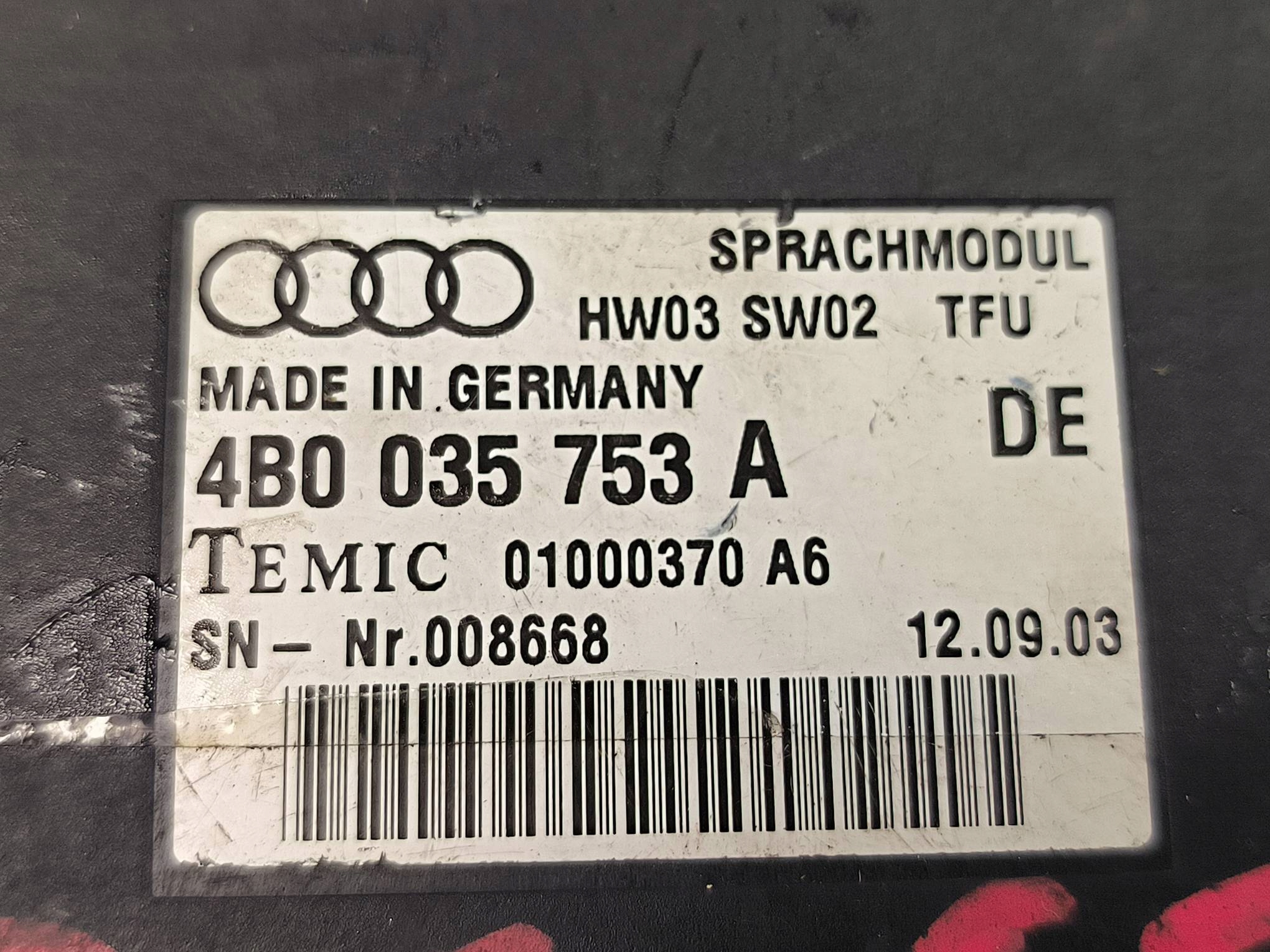 modul OBSLUGI GLOSOWEJ 4B0035753A AUDI A6 C5