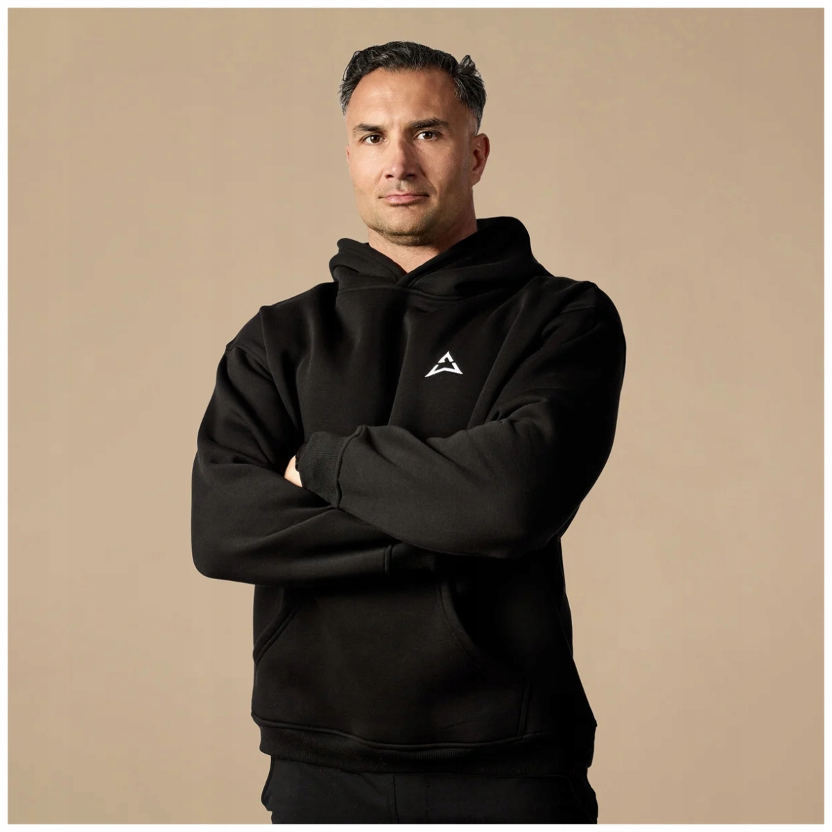 Allwear Bluza Męska Czarna Z Kapturem Kangurek S Bawełniania Logo