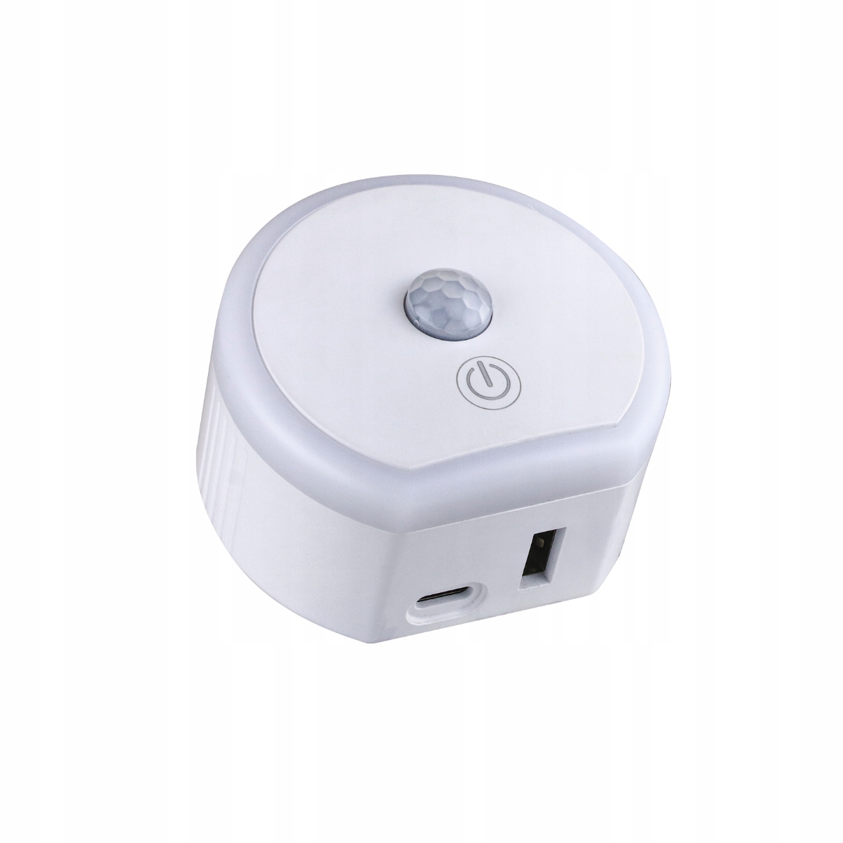 LAMPKA NOCNA LED DO GNIAZDKA Z CZUJNIKIEM RUCHU i USB FY-SE01A + ładowarka