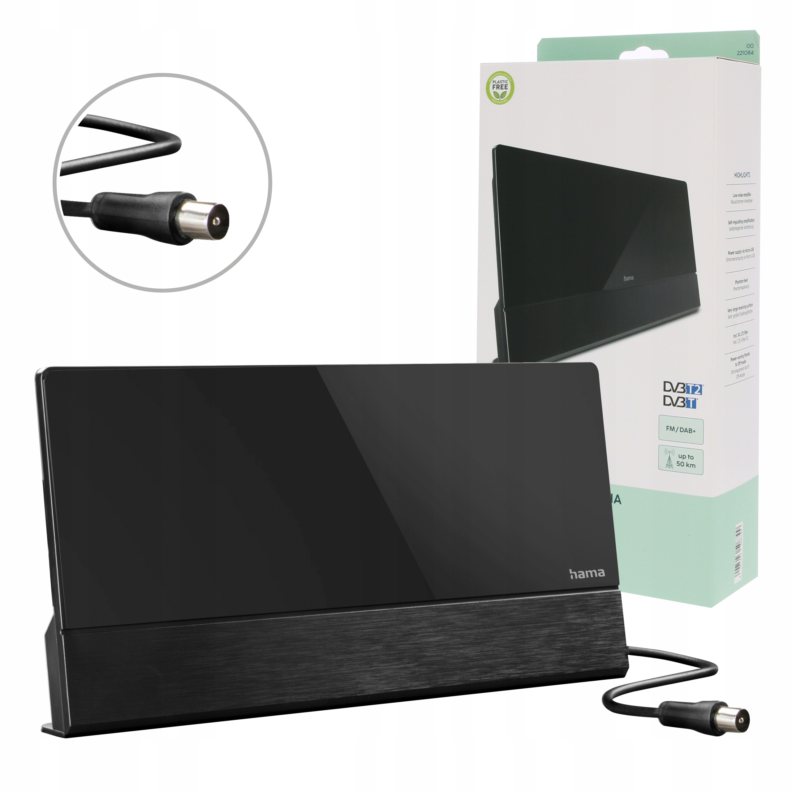 Hama PRE50 FL-3 Pokojowa DVB-T2, DAB+, DAB, UKV