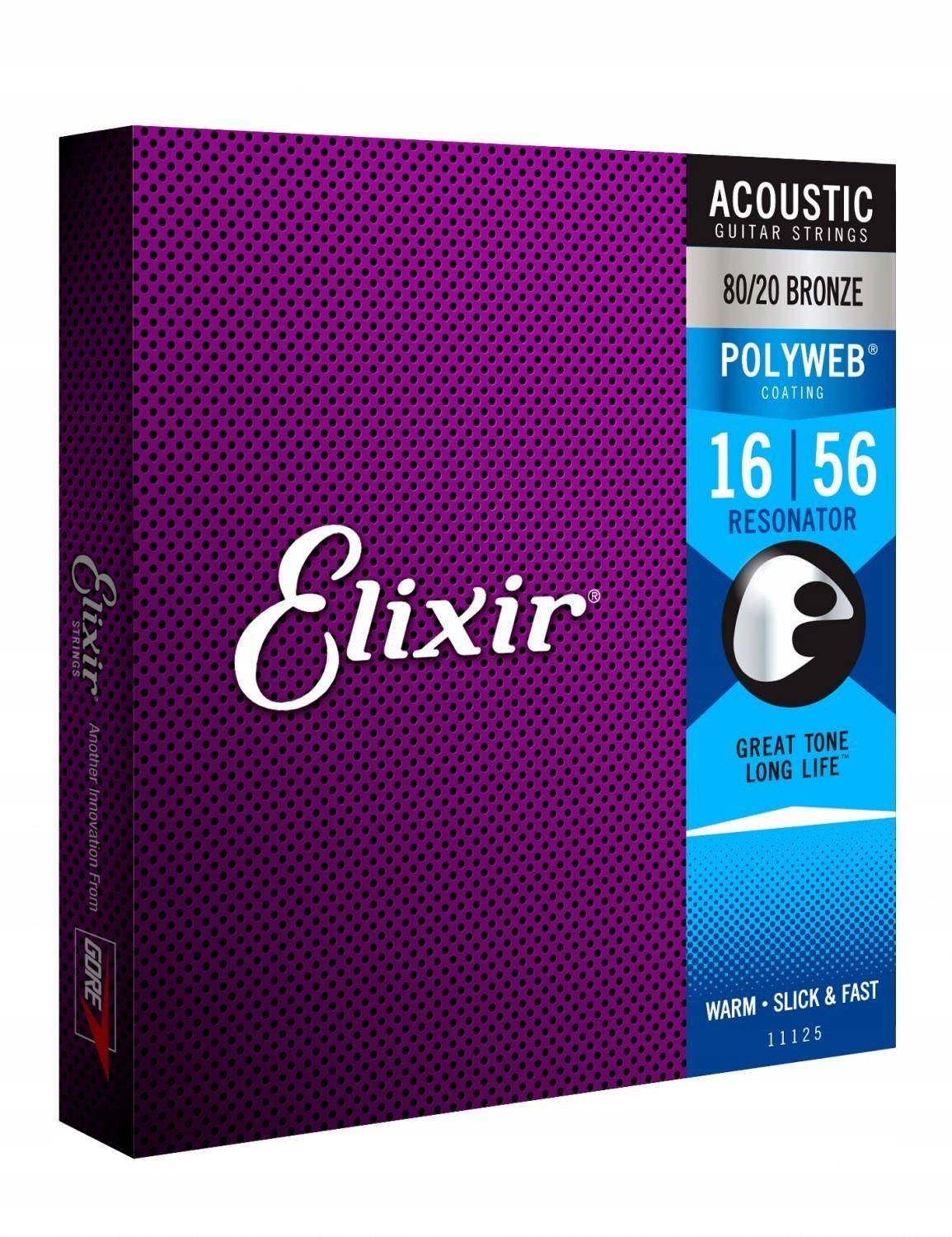 Elixir 11125 PolyWeb Bronze 16-56 - struny do gitary rezonatorowej