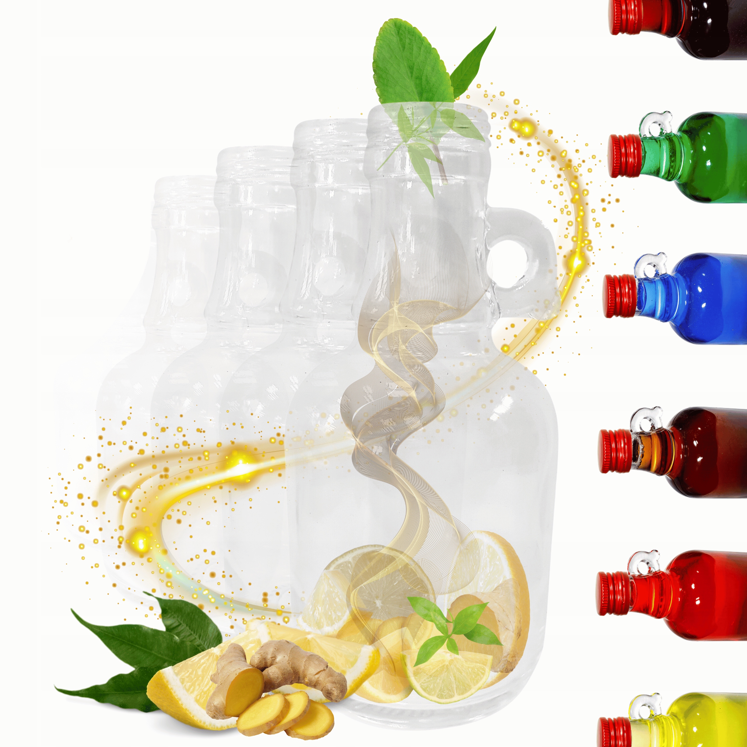 Fľaše 250 ml galón s držiakom šťavy na olej, olivový olej, 31 60ks Bez Prikrývok