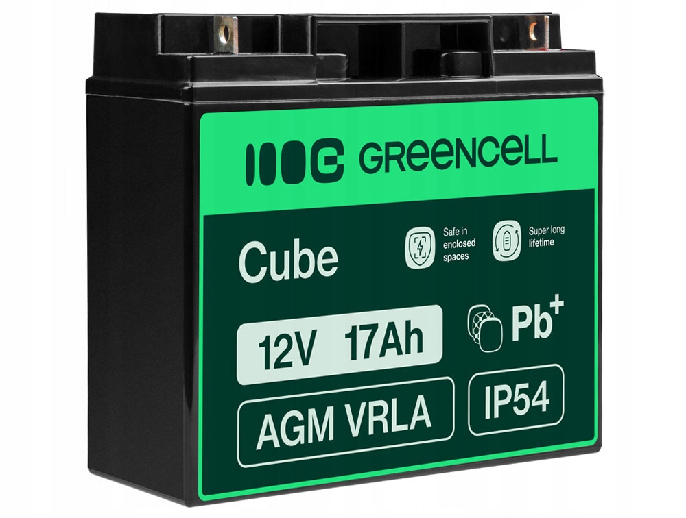 Agm Akumulator Bezobsługowy 12V 17Ah Green Cell Rower Quad Elektryczny Ups