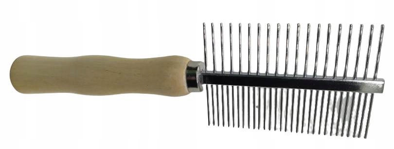 

podwójny grzebień metalowy dla psa 17cm zęby 2,1cm