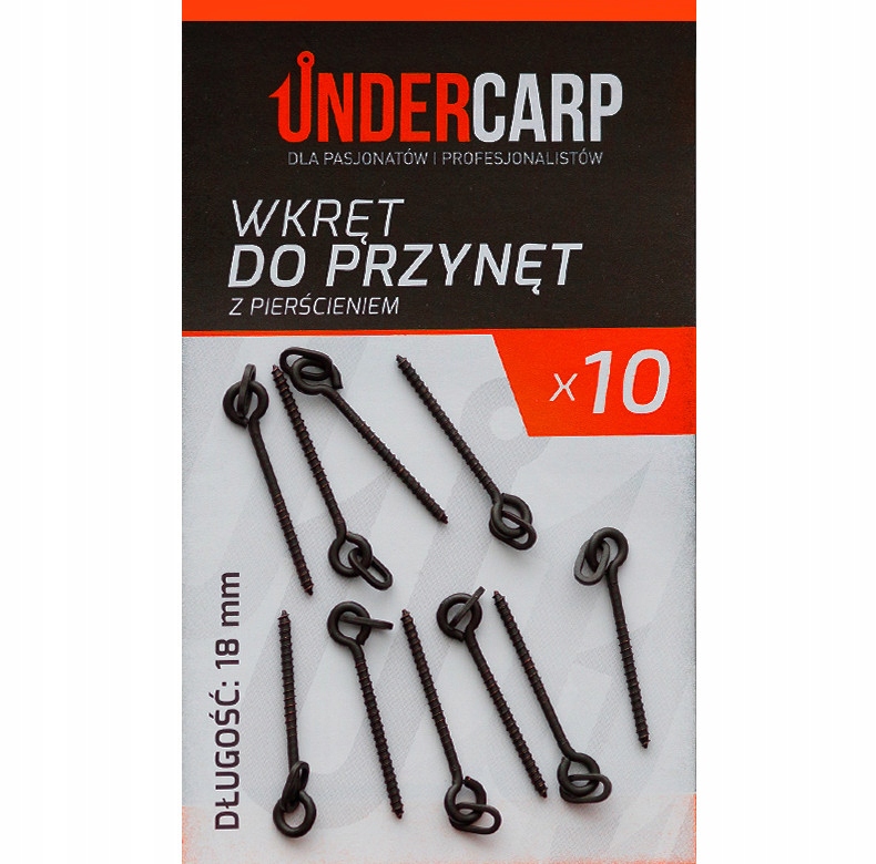 Wkręt do przynęt z pierścieniem 18 mm 10szt UnderCarp