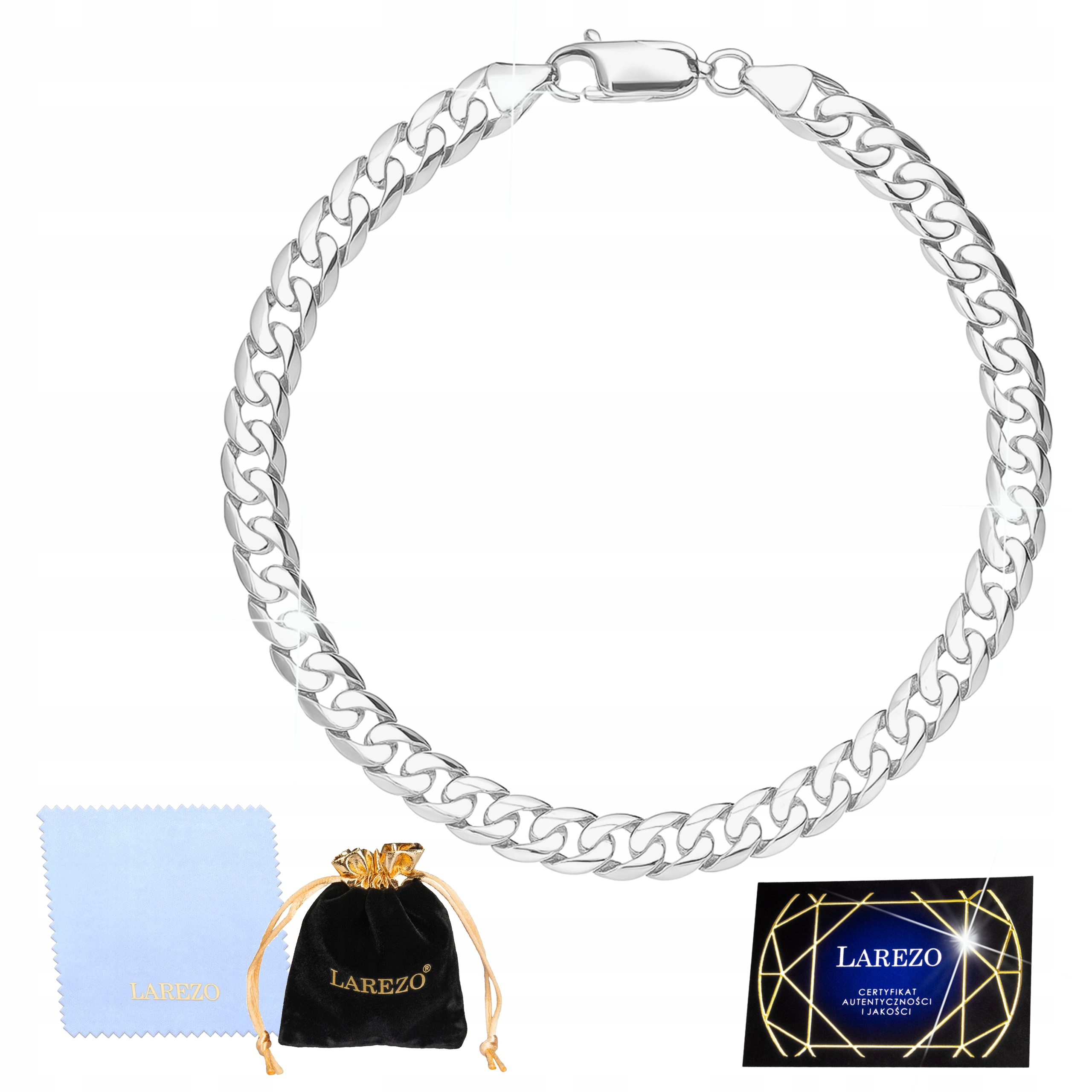 Náramek Cuban Pancíř pánský Kubánský 21 cm Klasický 4 mm Stříbro 925