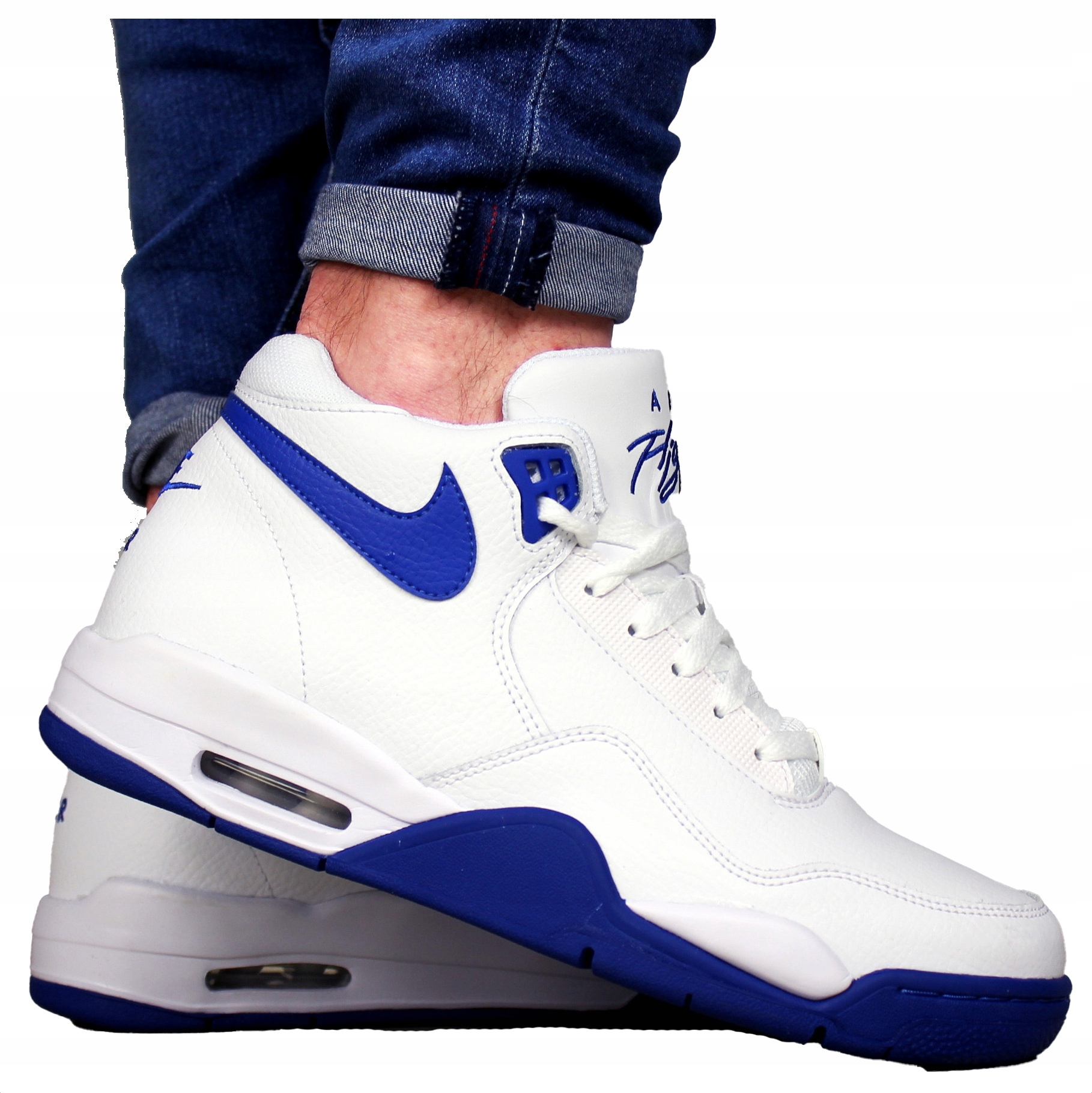 pánské boty Nike Kožené Zimní vysoké kožené sportovní trapery bílé