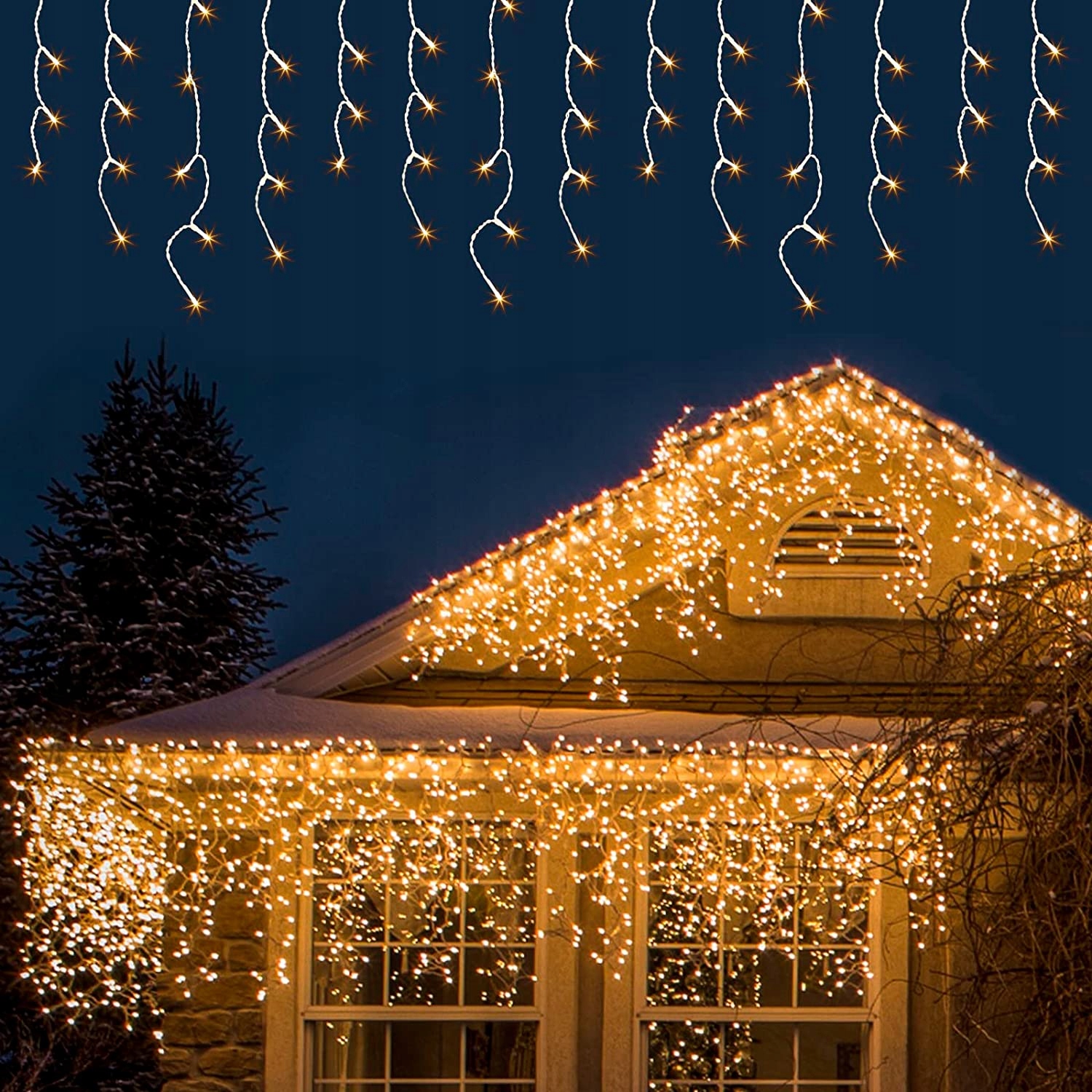 ledene svečke LED 500 ZUNANJIH LUČI 20 m Božične lučke Klic IP44 + FLASH Višina izdelka 1 cm