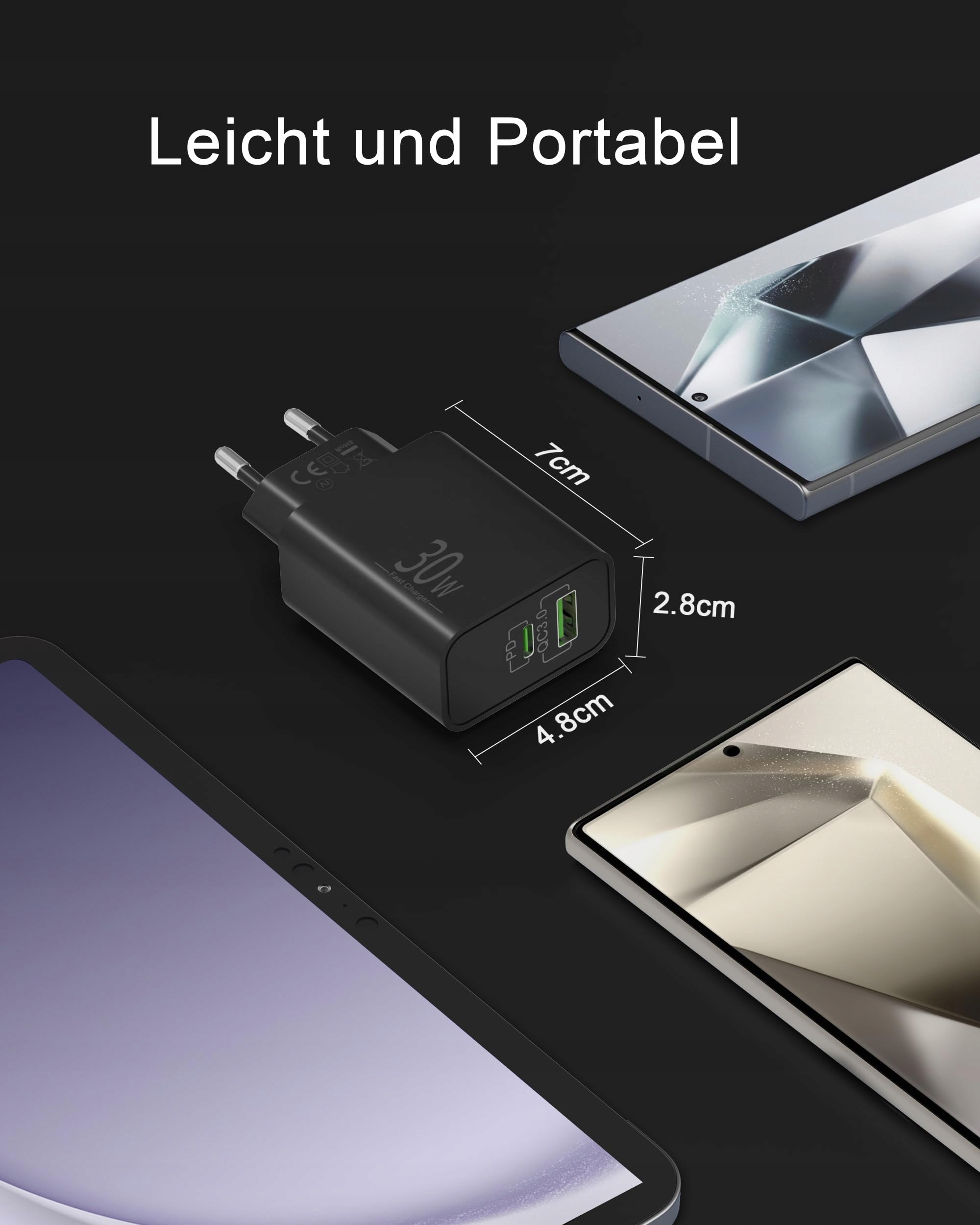 ARCCRA Ładowarka 30W 2-Port USB-C USB-A Szybkie Ładowanie Android Galaxy — miniatura 7
