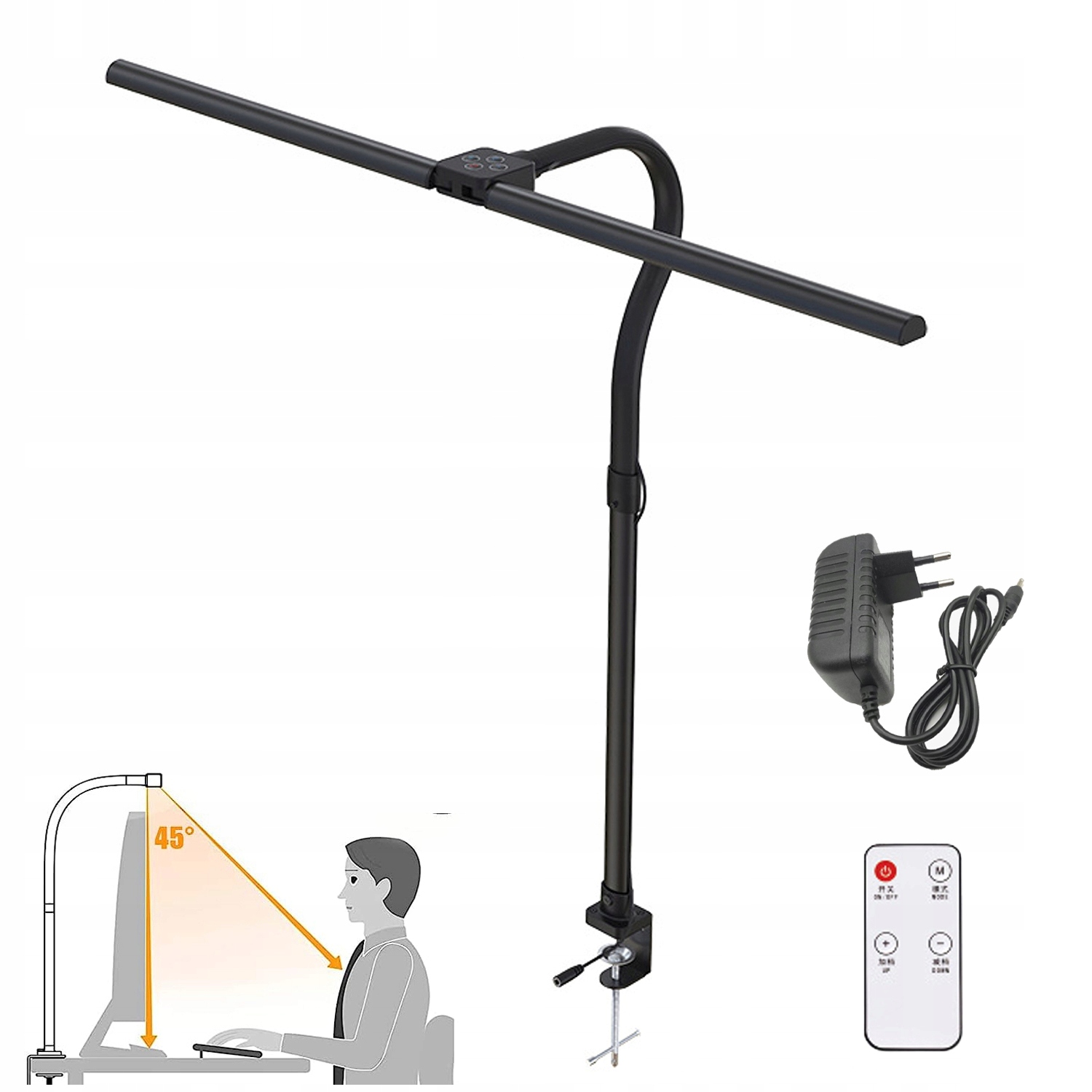 Kreslicí Lampa Led Stolní Lampa Dvojitá, Výkonná, 24 W, Nastavitelná