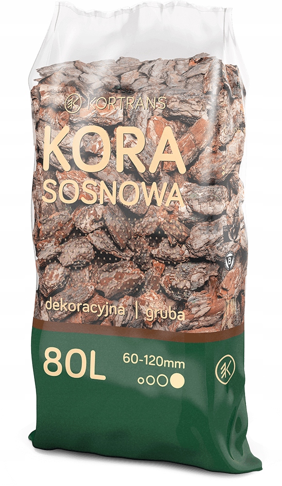 KORA SOSNOWA 80L DEKORACYJNA GRUBA 60-120mm OGRÓD EXTRA GRUBA NOWOŚĆ