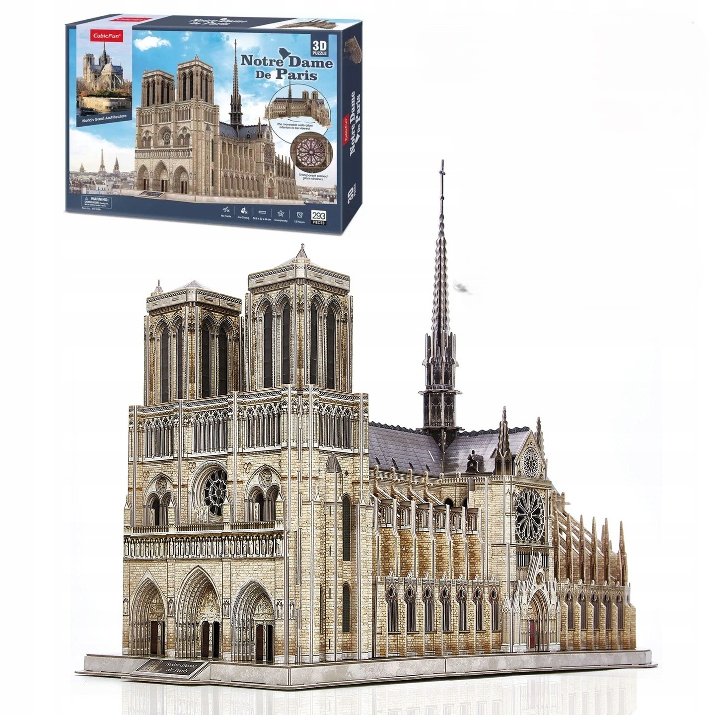 Cubicfun Puzzle 3D Katedra Notre Dame De Paris Paryż Układanka Dla Dzieci