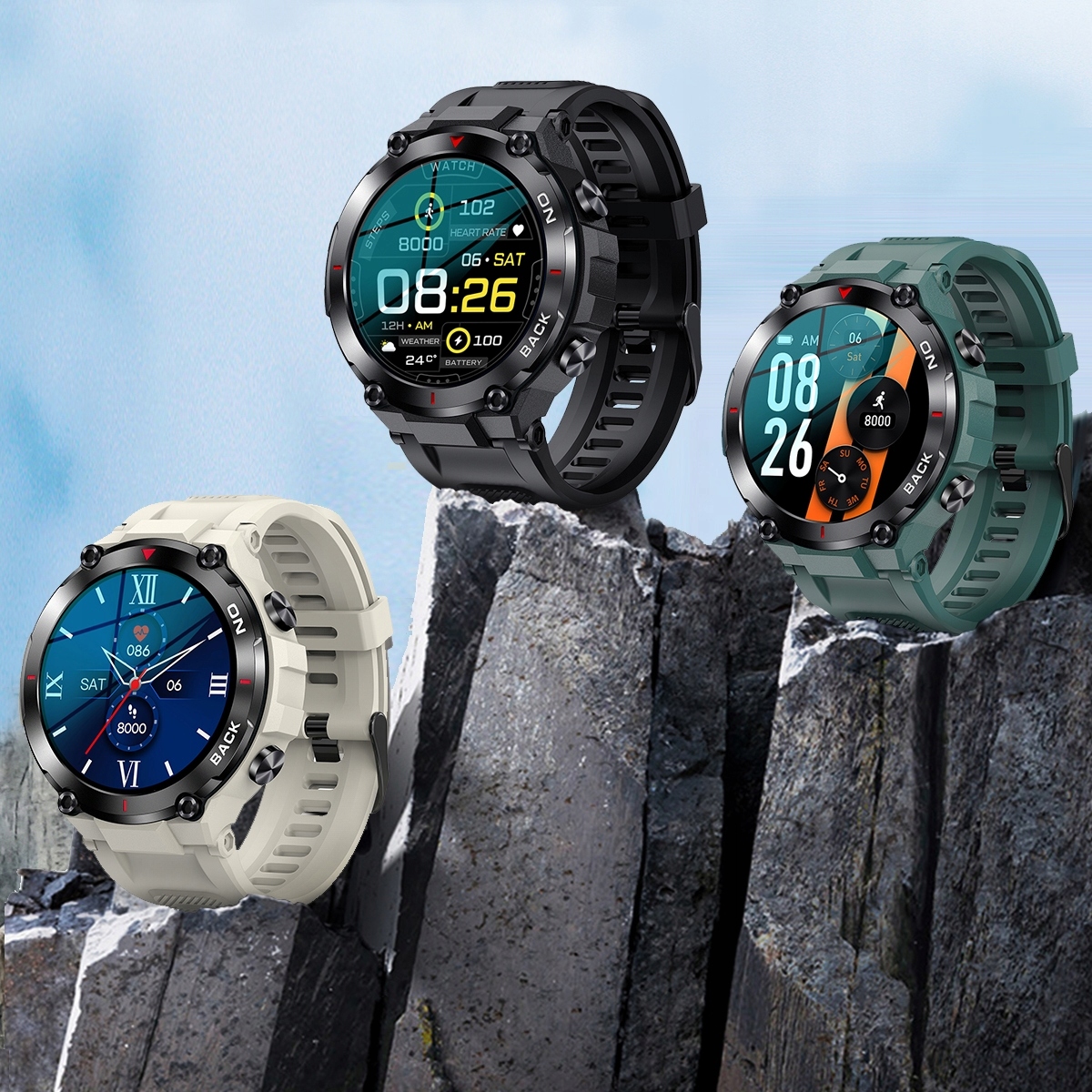 SMARTWATCH Męski Sportowy SpO2 Pulsometr GPS aGPS Rodzaj smartwatch
