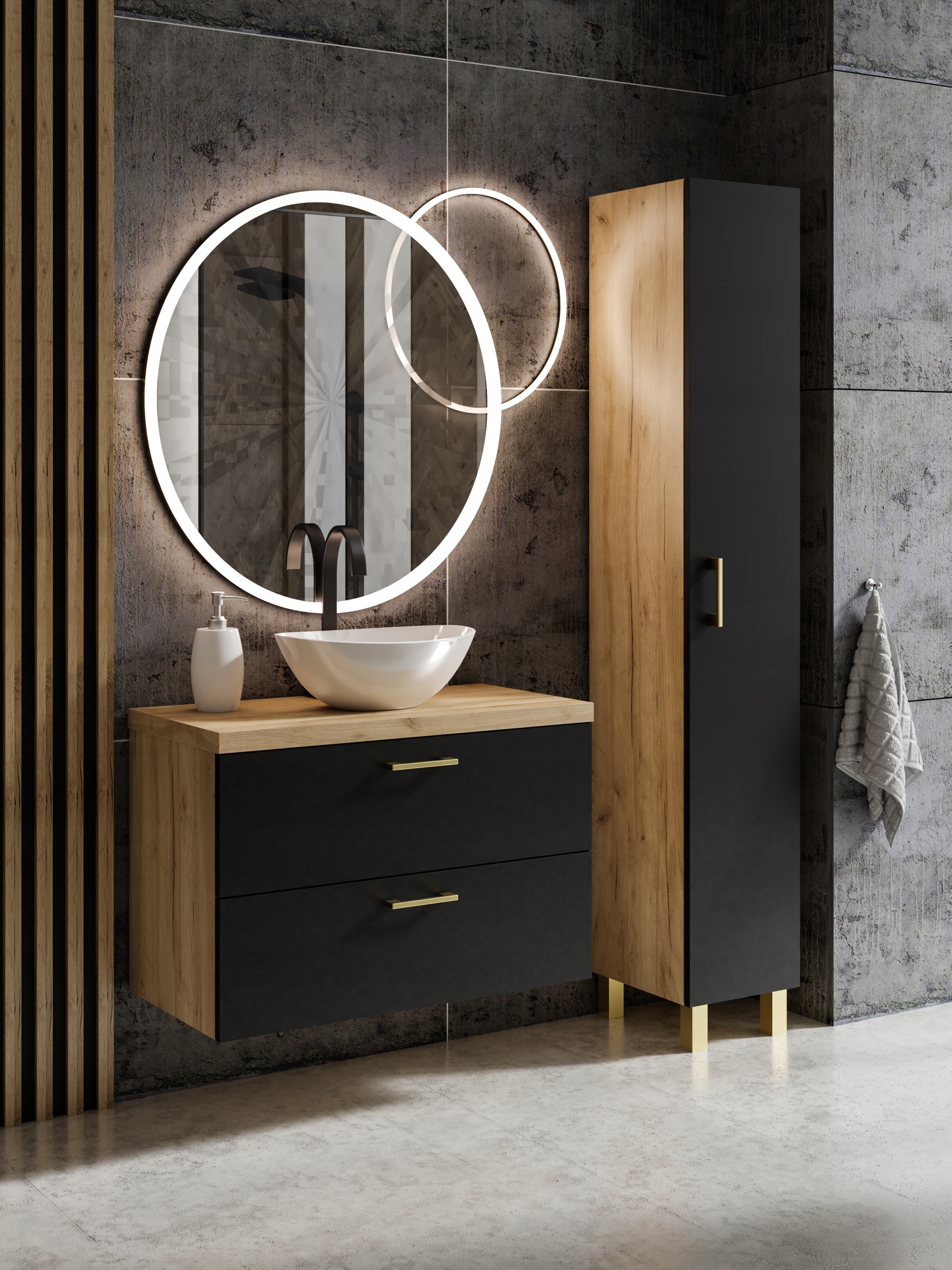 Szafka łazienkowa pod umywalkę 80 cm WISZĄCA SZAFKA ŁAZIENKOWA 80 KOLORY Wykończenie matowe