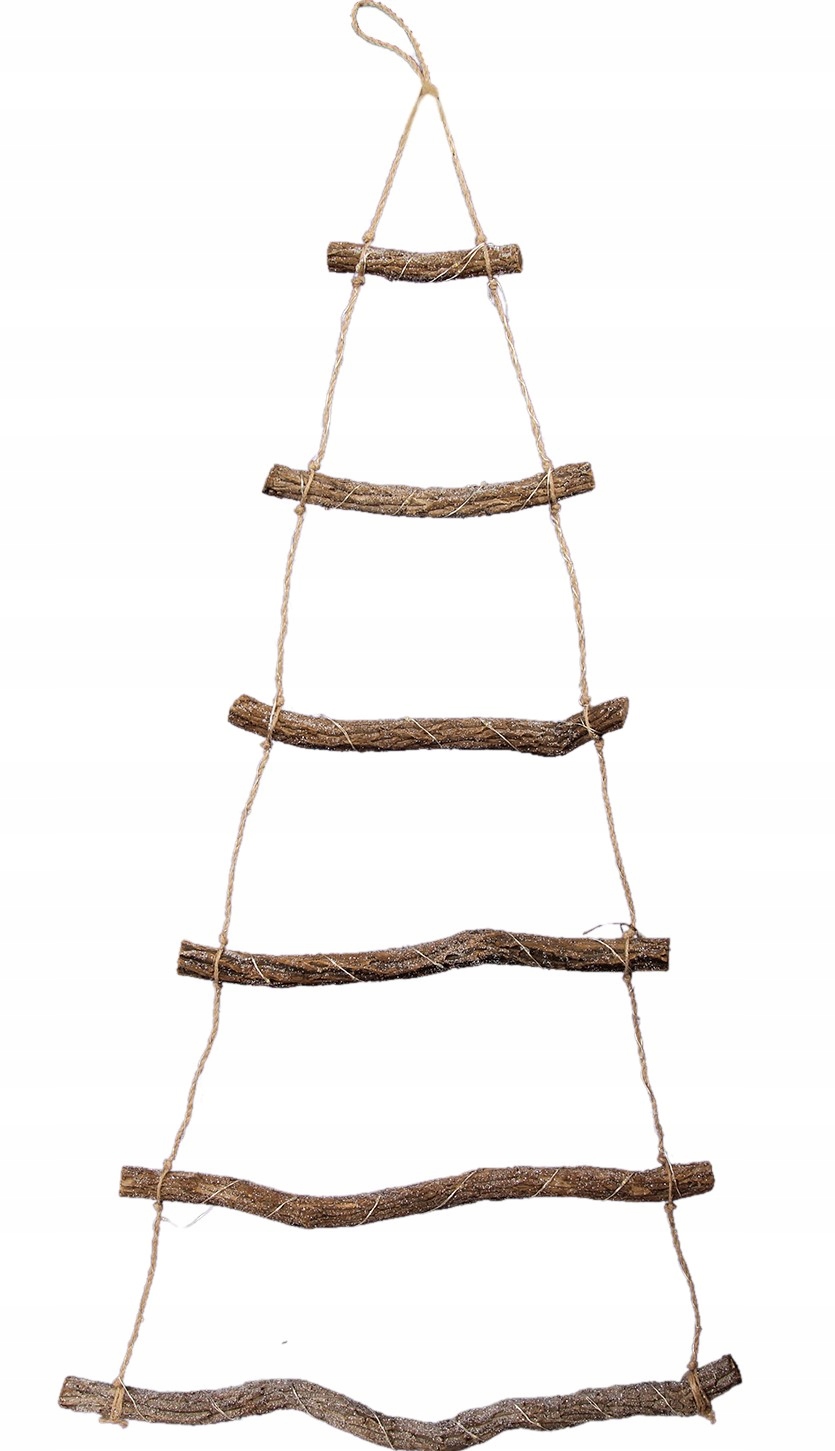 FIGURKA CHOINKA DREWNIANA LED DEKORACJA ŚWIĄTECZNA NA PREZENT ŚCIANĘ DRZWI