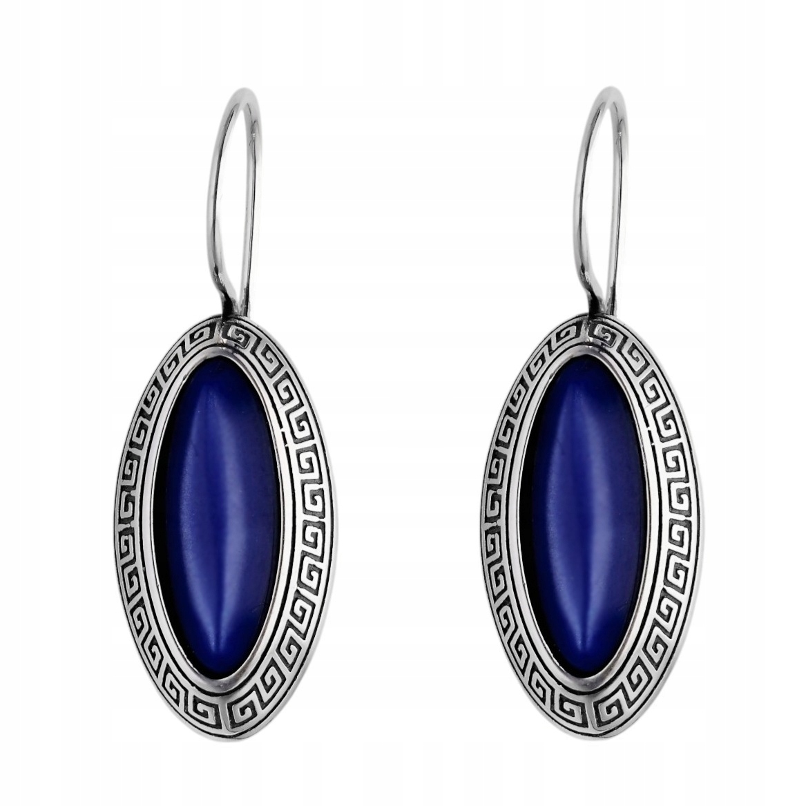 Stříbrné náušnice Ag 925 oxidované s kameny SG-2-KB-S