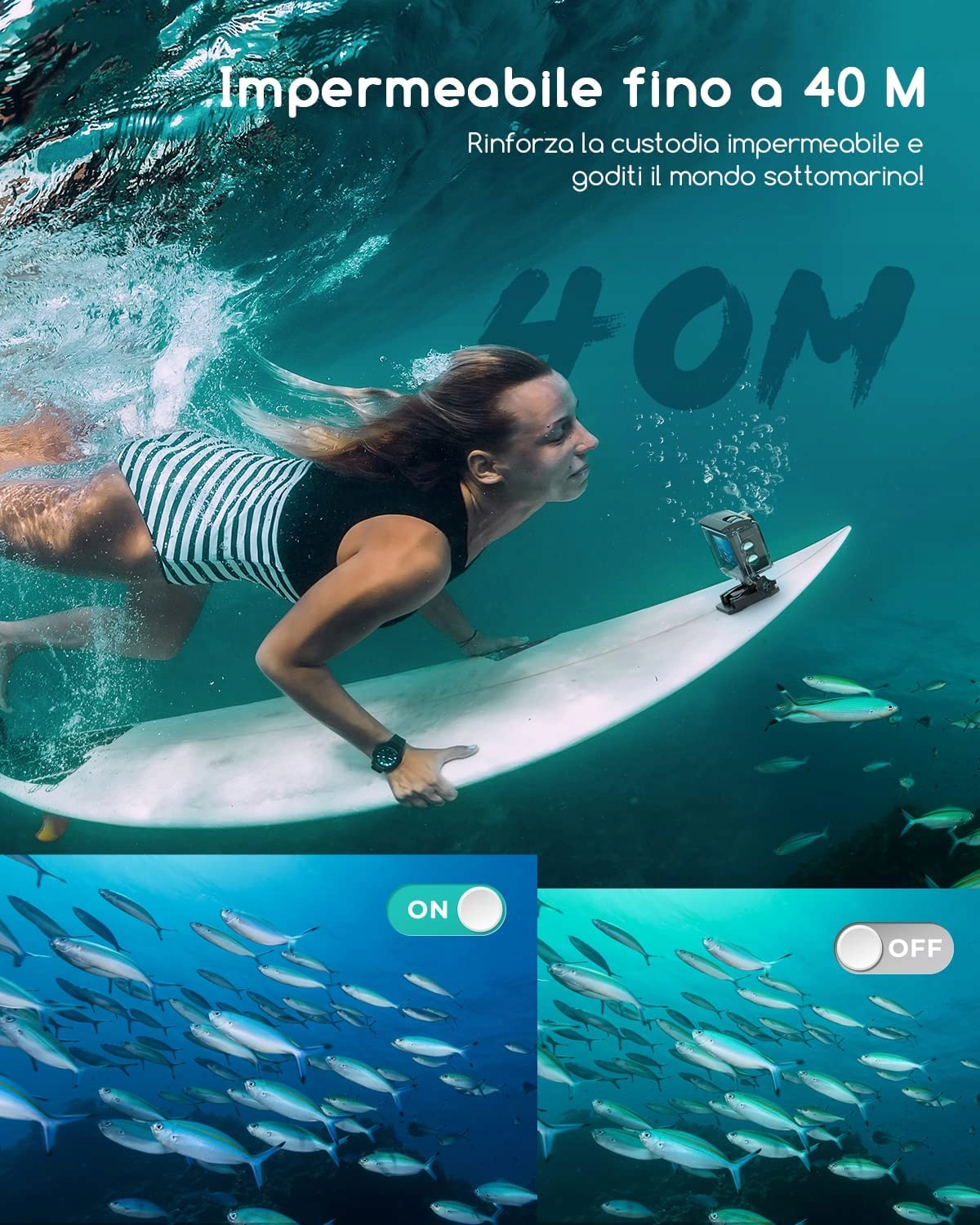 KAMERA SPORTOWA 24MP WIFI 4K 60FPS + Akumulator Rozdzielczość 20 Mpx