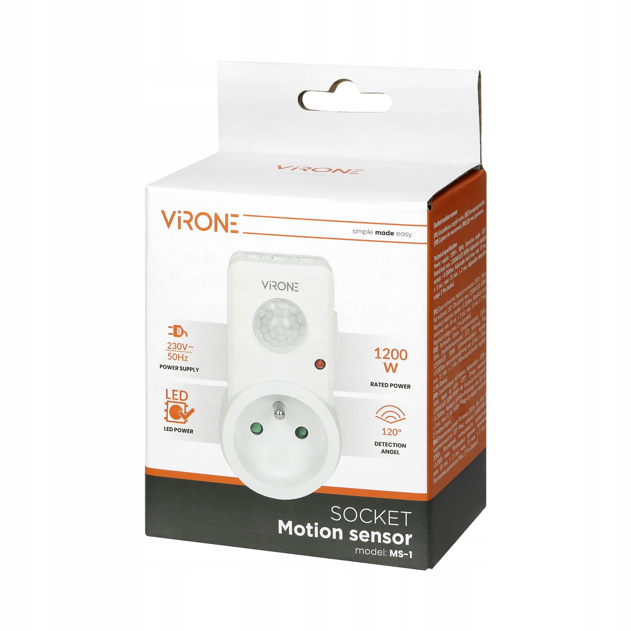 CZUJNIK RUCHU ZMIERZCHU DO GNIAZDKA NA WTYCZKĘ LED Typ czujnik