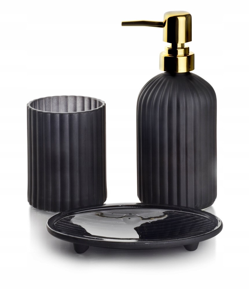 

Czarny Komplet Łazienkowy Ari Black 400 ml