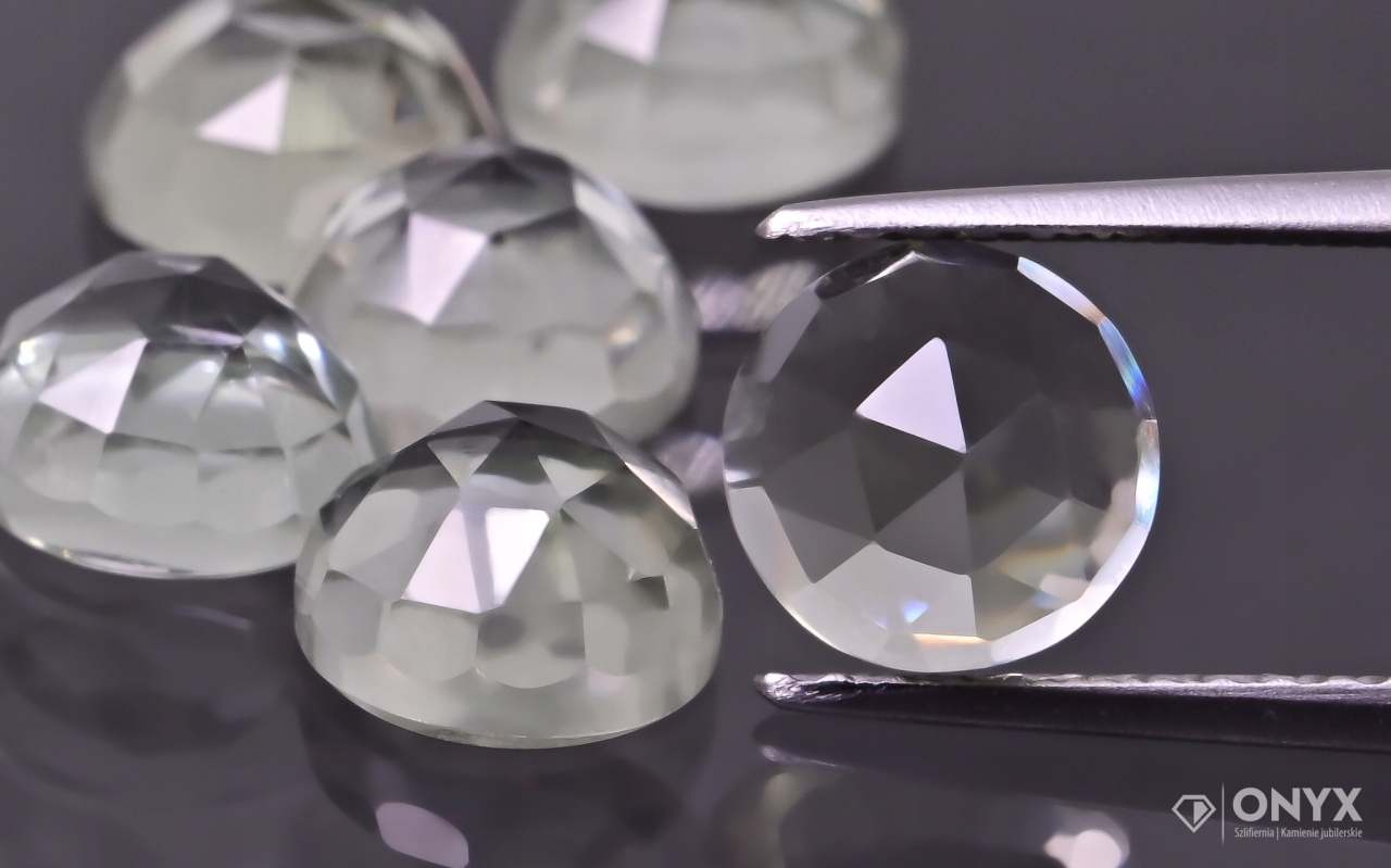 Prasiolit fasetovaná rozeta kulatá fi 10 mm