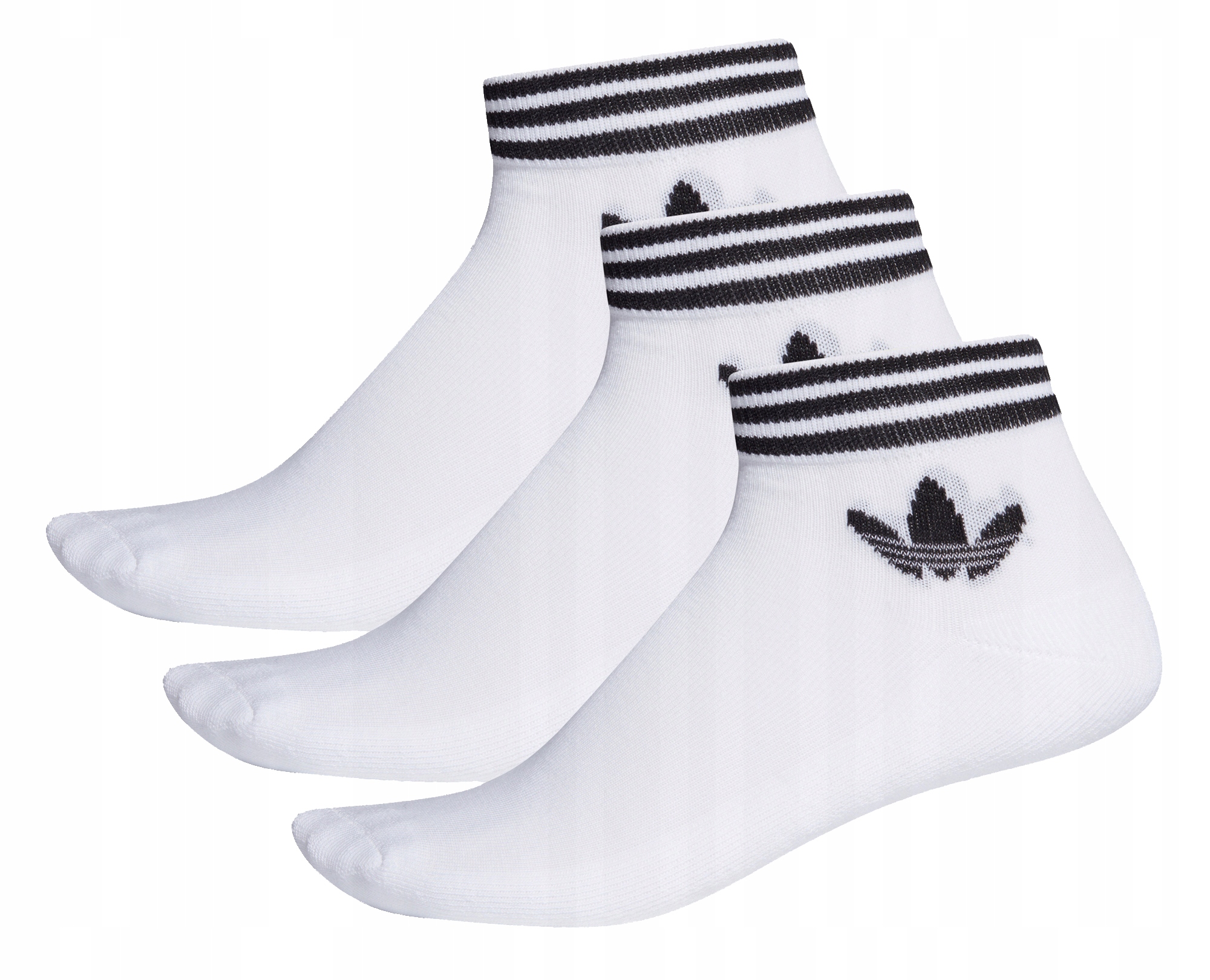 Skarpety Adidas Trefoil Ankle Białe 3pak r L 43-46