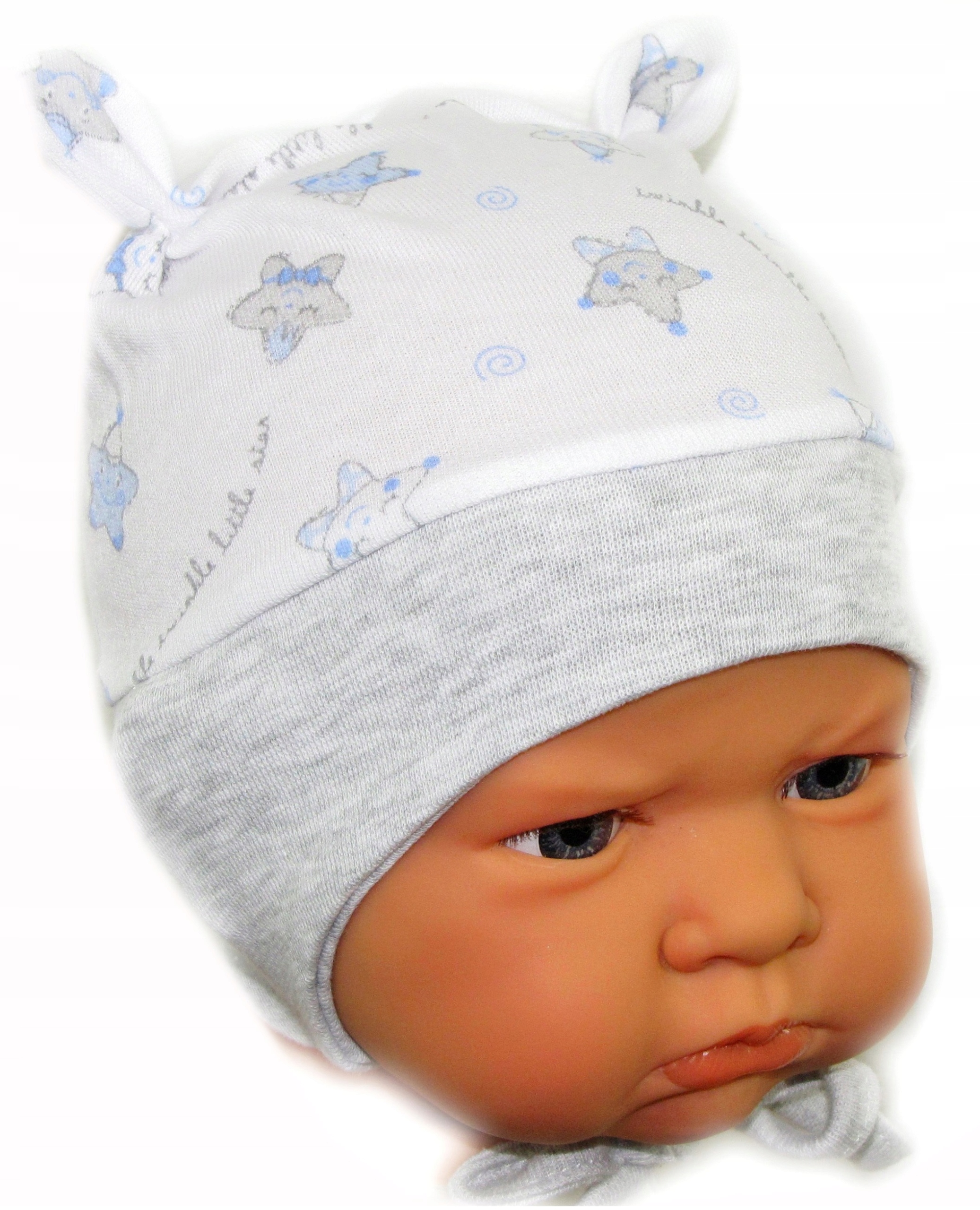 

Czapka Niemowlęca Wiązana 38-40cm Blue Stars /13a/