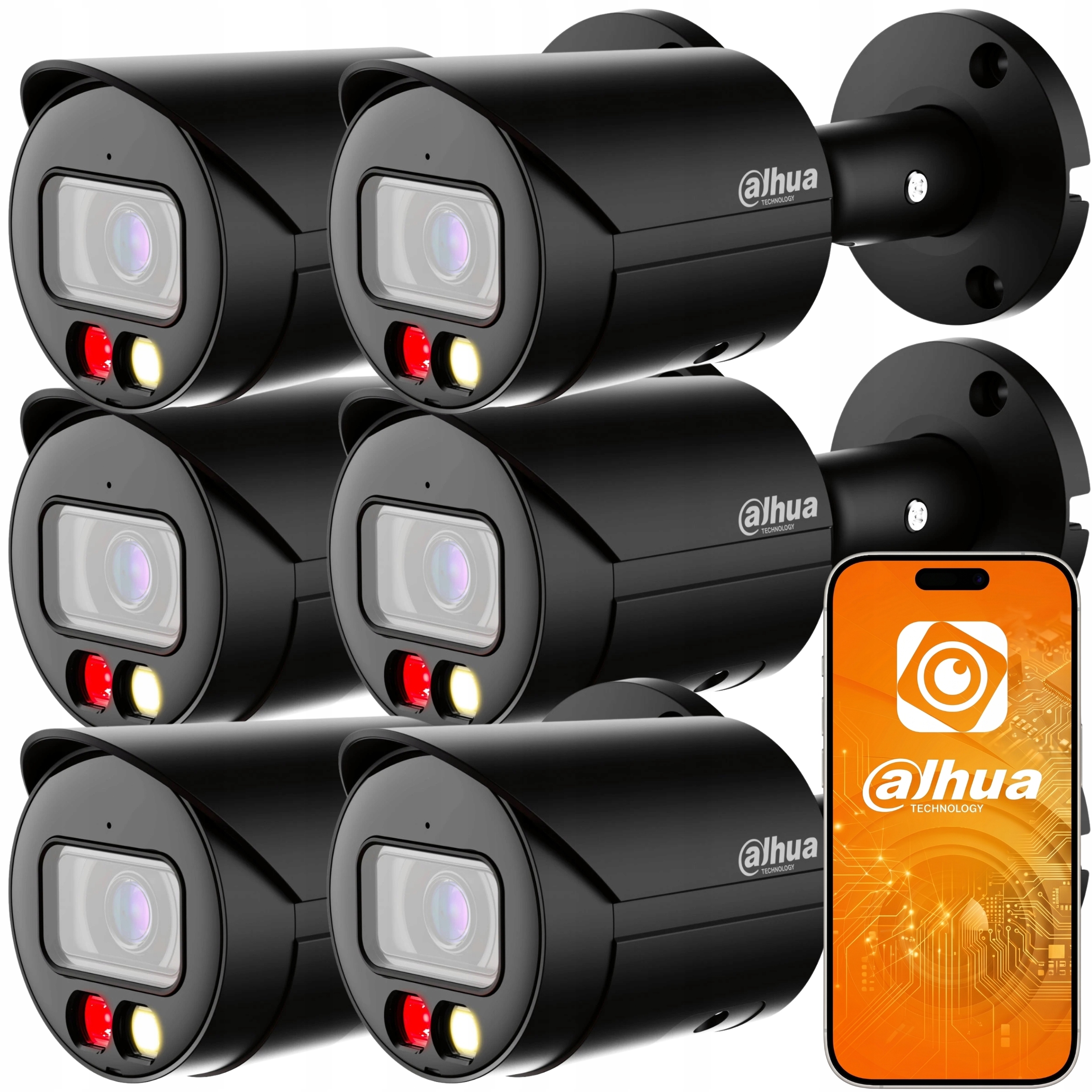 Kamera 6x IPC-HFW2449S-S-IL-0280B Black 4MPX Blc Detekcja WDR120 IP67 Dahua