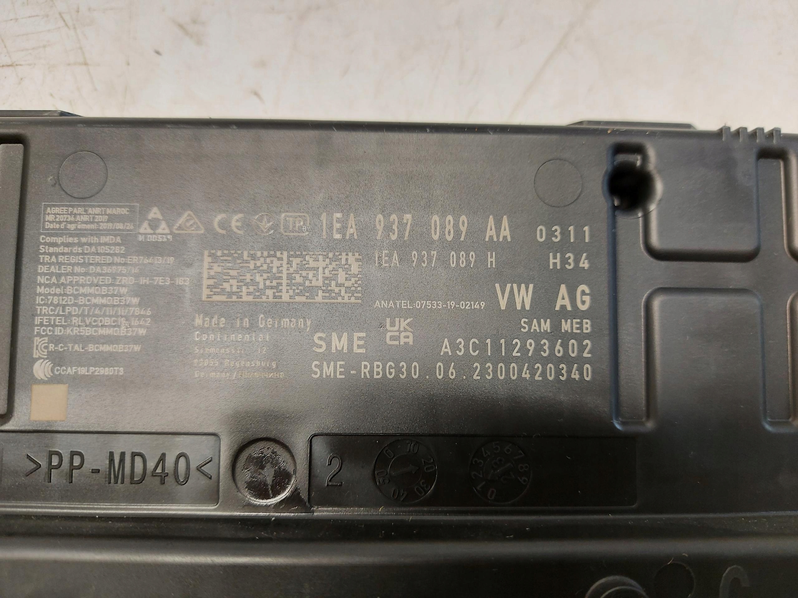 Audi Q4 E-TRON 89A 89E module control unit KOMFORTU 1EA937089AA