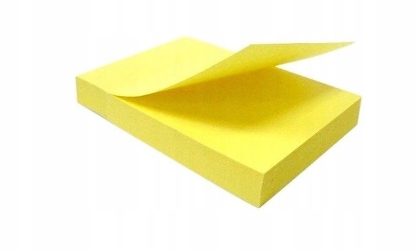 

Karteczki samoprzylepne 50x75mm, żółte, 100 kartek