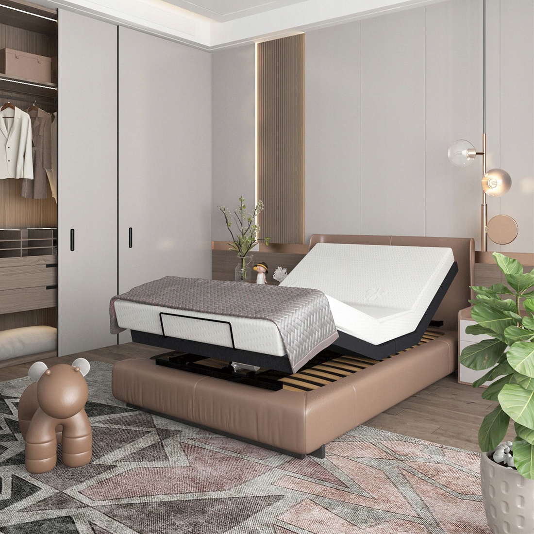 Elektryczna rama łóżka regulowana LED Dozee 90x200 Kod producenta SPBDOZEE-02